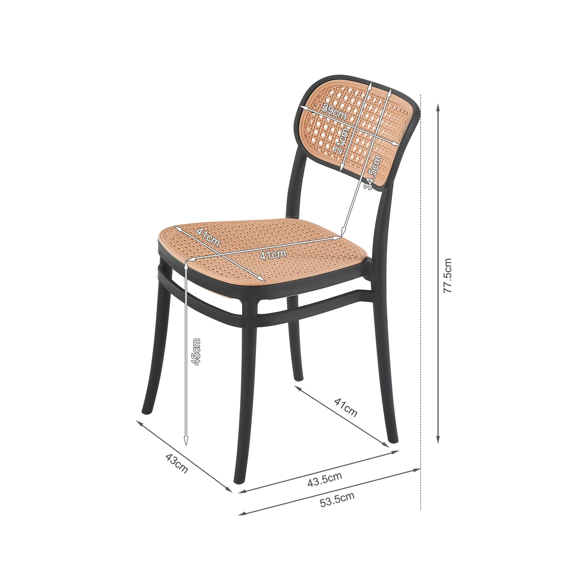 Caleb Dining Chair - Set of 4 - Black - Image 12