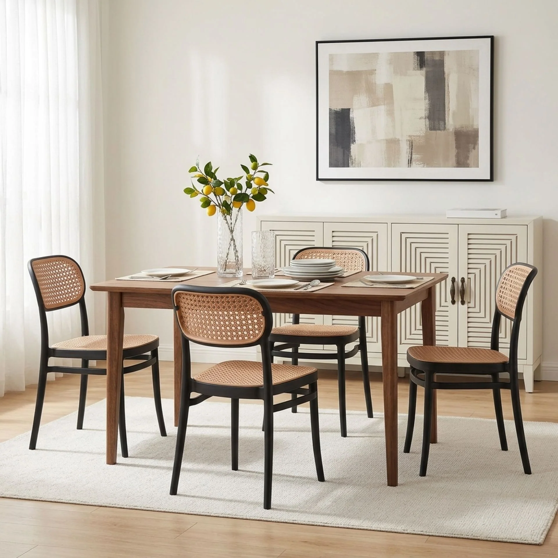 Caleb Dining Chair - Set of 4 - Black - Image 4