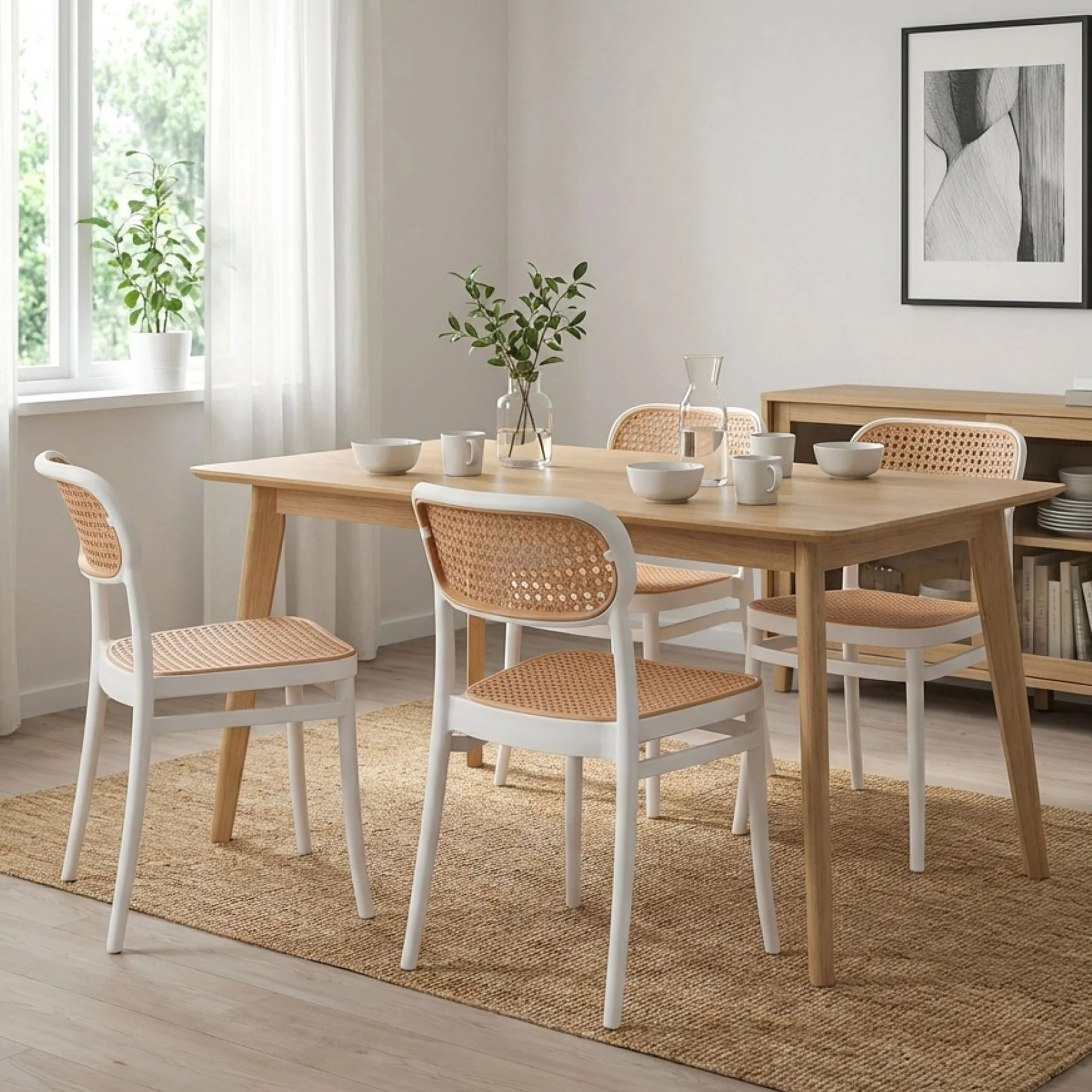 Caleb Dining Chair - Set of 4 - White - Image 4