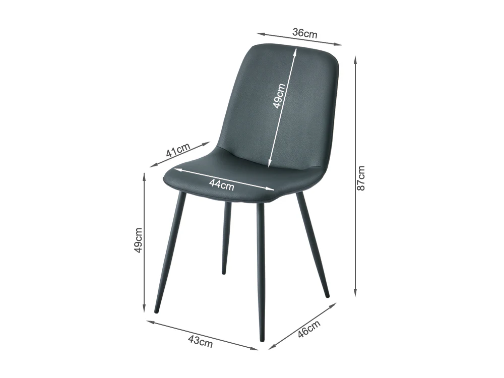 CALLIE 4PCS Dining Chair - DARK GREY - Image 12