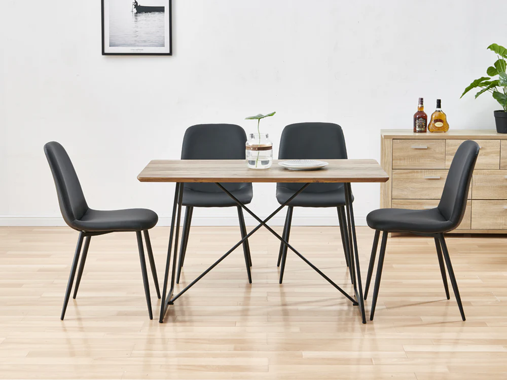 CALLIE 4PCS Dining Chair - DARK GREY - Image 3