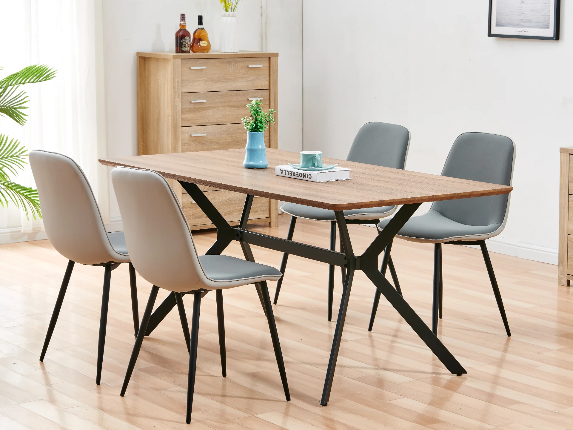 CALLIE 4PCS Dining Chair - LIGHT GREY - Image 2