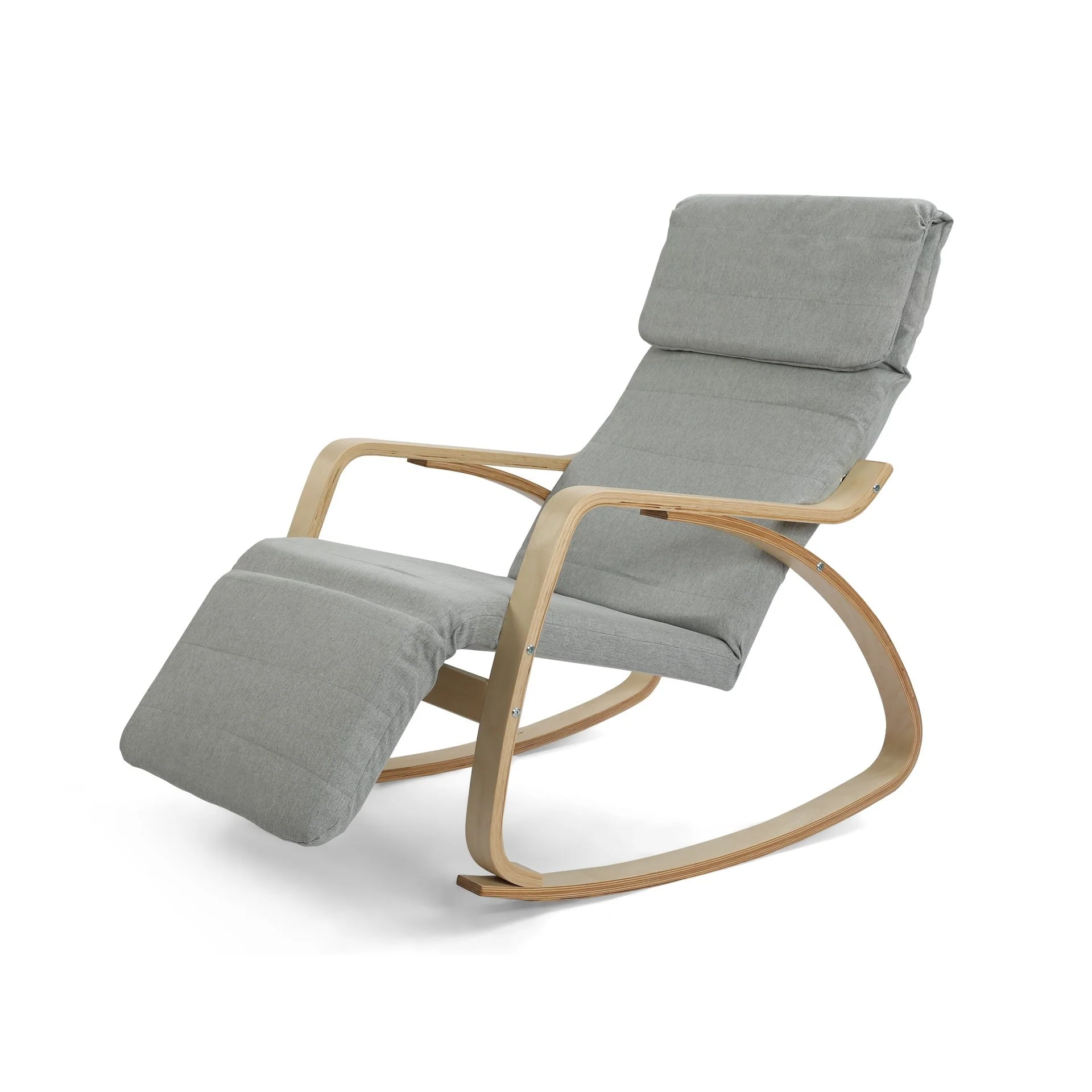 Camila Rocking Chair with Footrest - Grey - Image 2