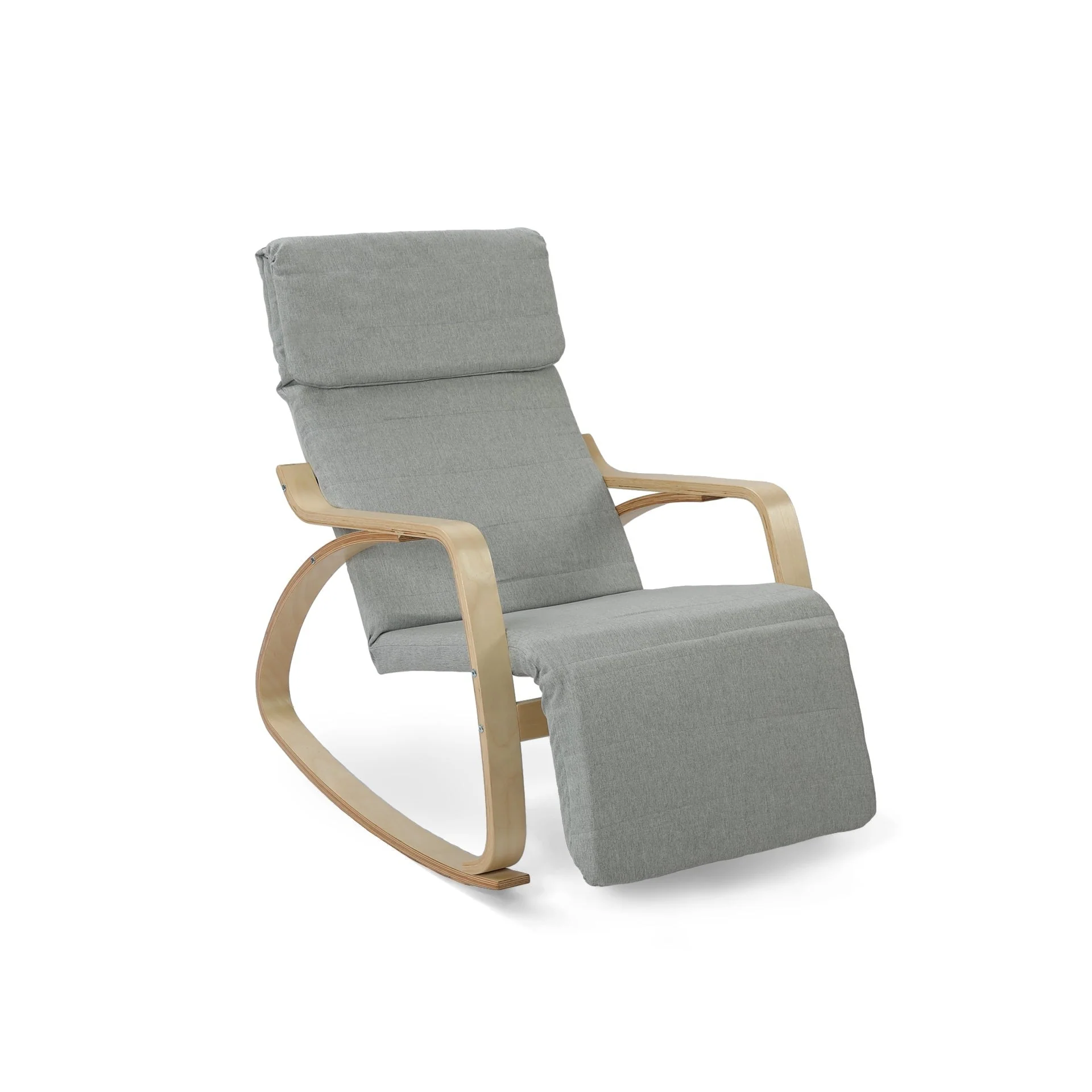 Camila Rocking Chair with Footrest - Grey - Image 3
