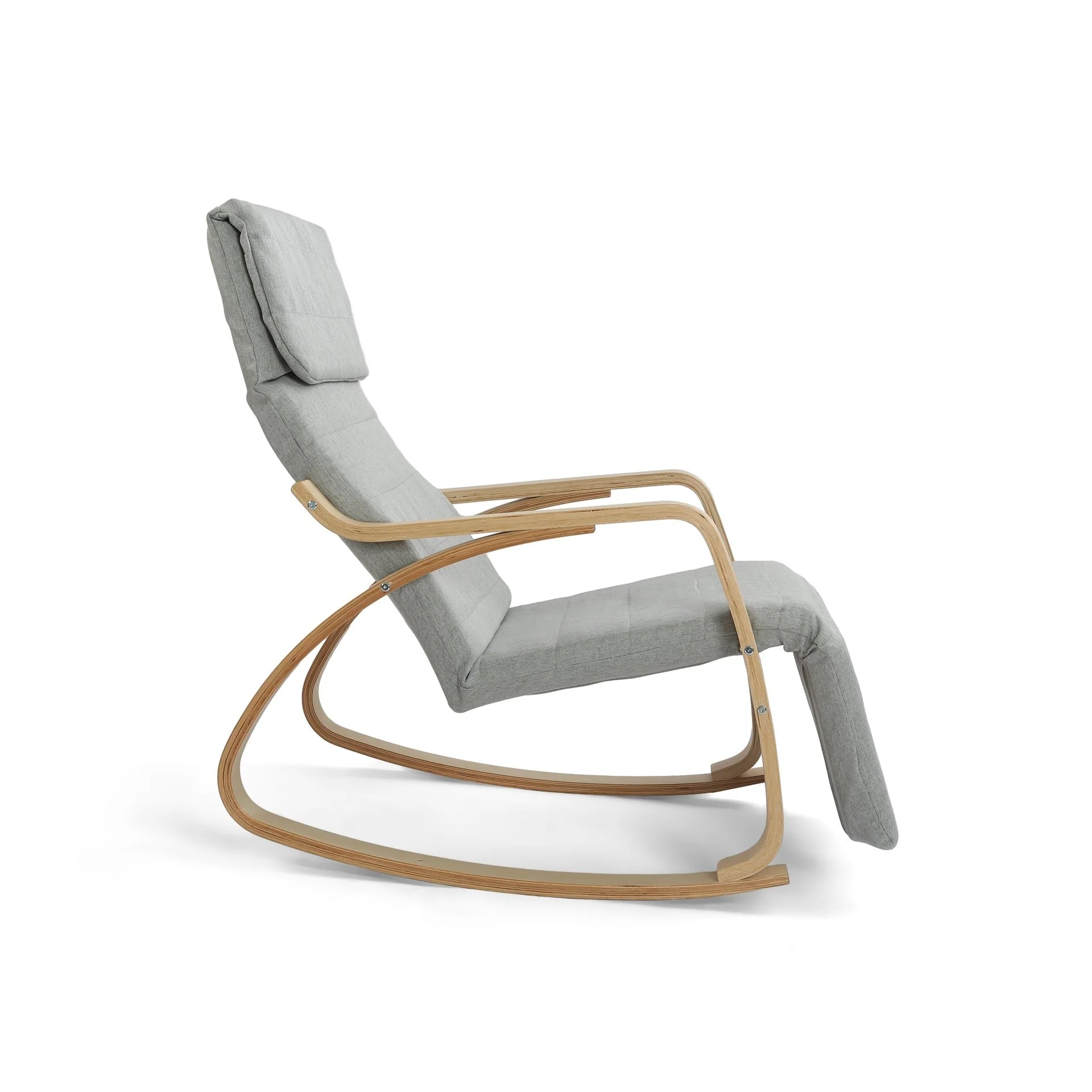 Camila Rocking Chair with Footrest - Grey - Image 5