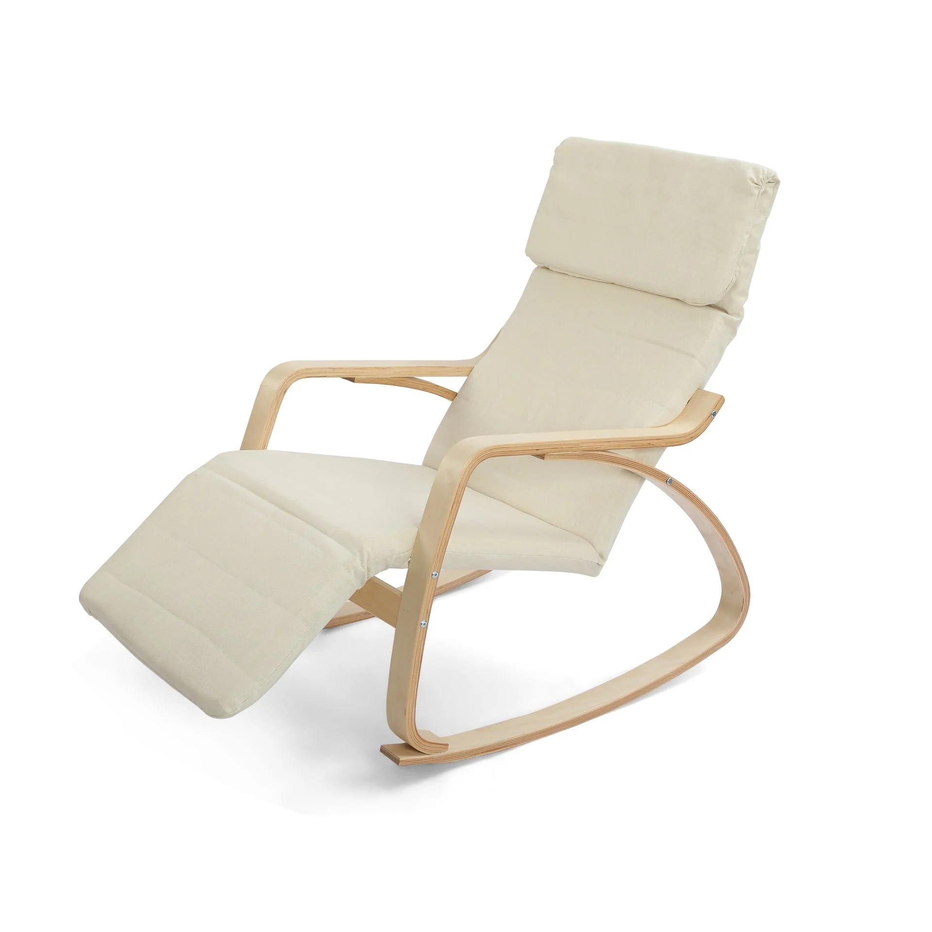 Camila Rocking Chair with Footrest - Oatmeal - Image 2