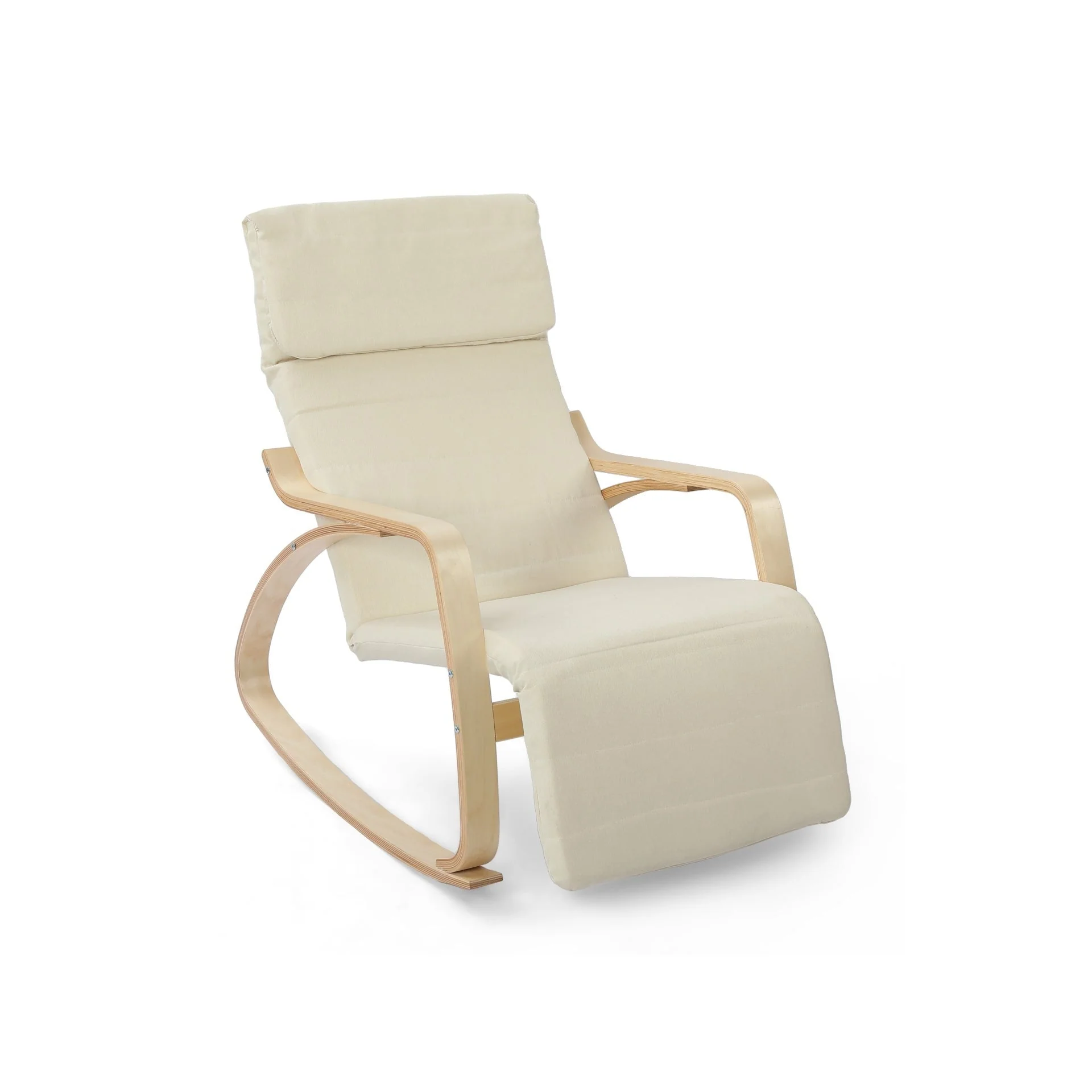 Camila Rocking Chair with Footrest - Oatmeal - Image 3
