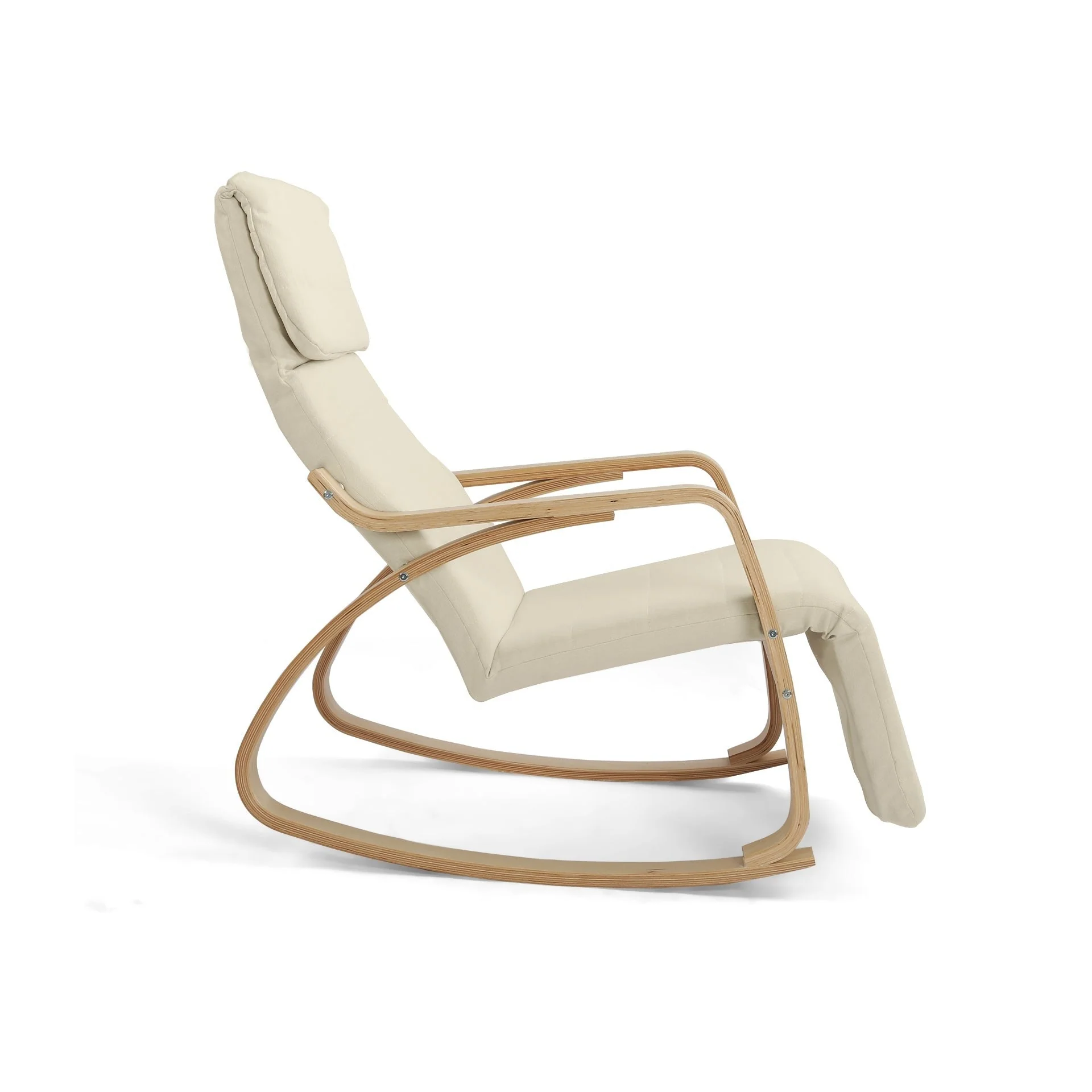 Camila Rocking Chair with Footrest - Oatmeal - Image 5