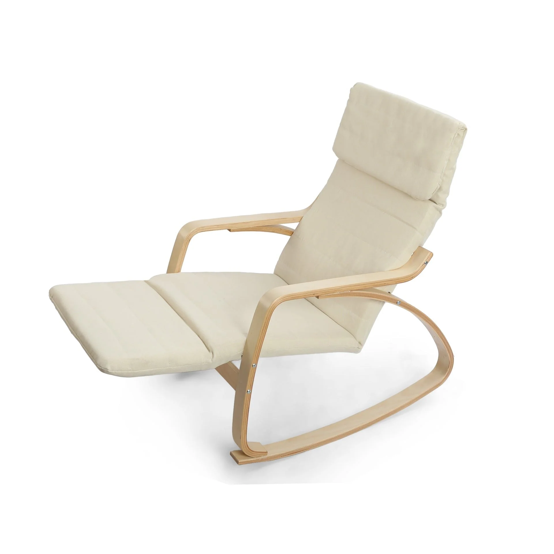 Camila Rocking Chair with Footrest - Oatmeal - Image 6