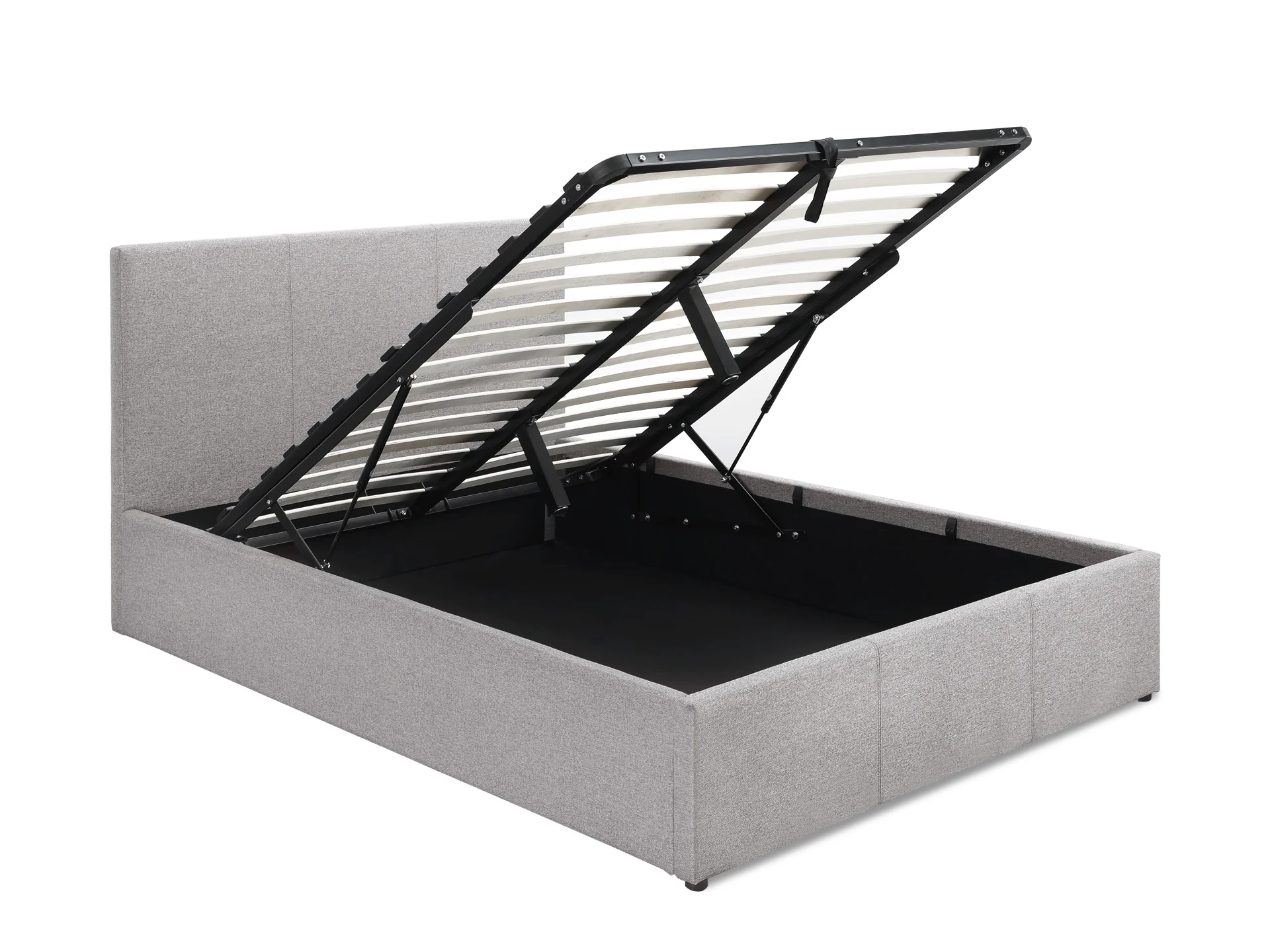 Carbine Double Gas Lift Storage Bed Frame - Light Grey - Image 2
