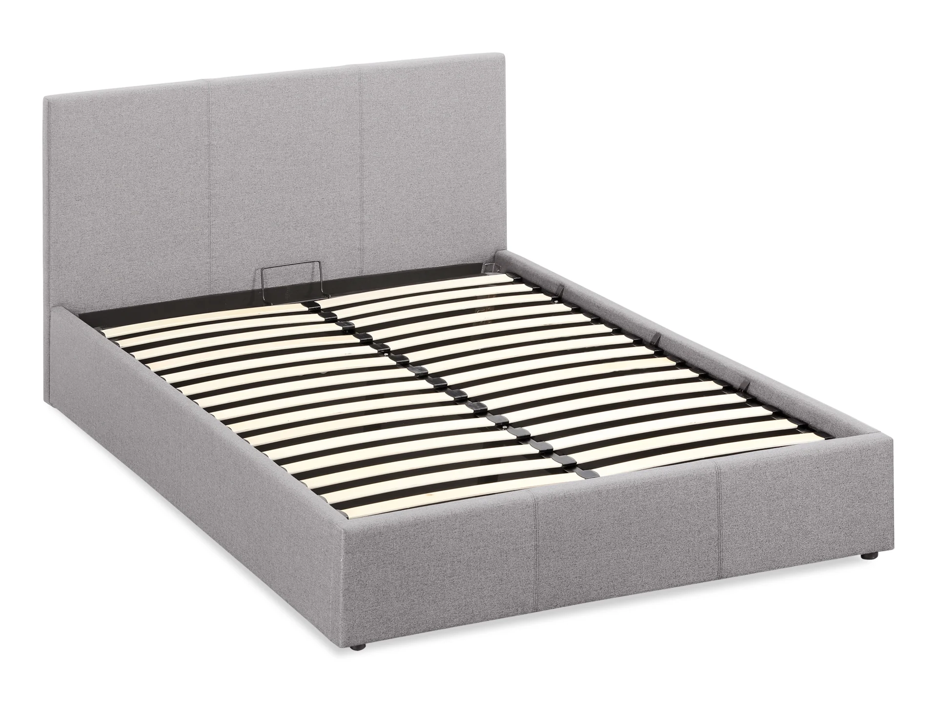 Carbine Queen Gas Lift Storage Bed Frame - Light Grey - Image 3