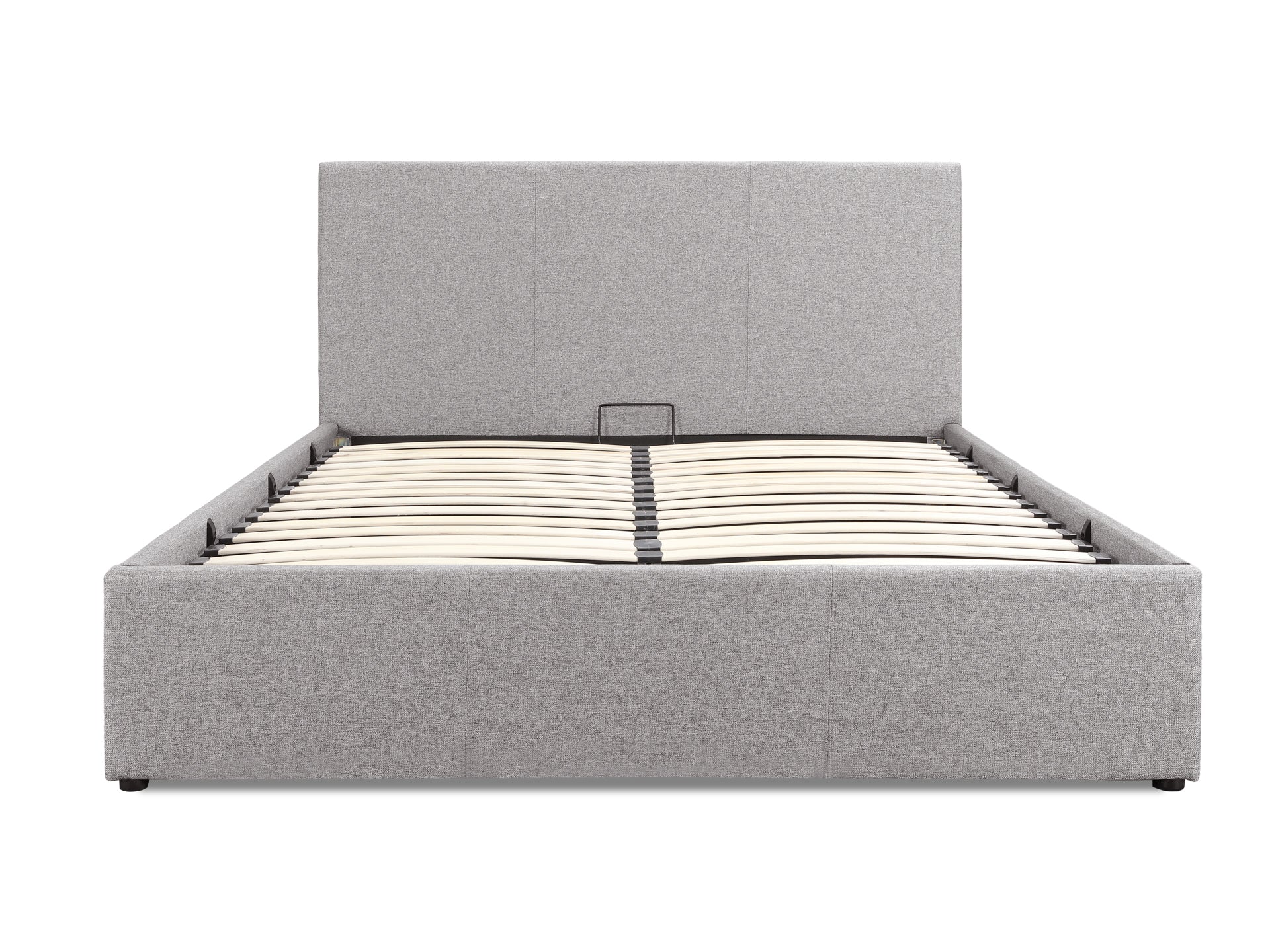 Carbine Queen Gas Lift Storage Bed Frame - Light Grey - Image 4