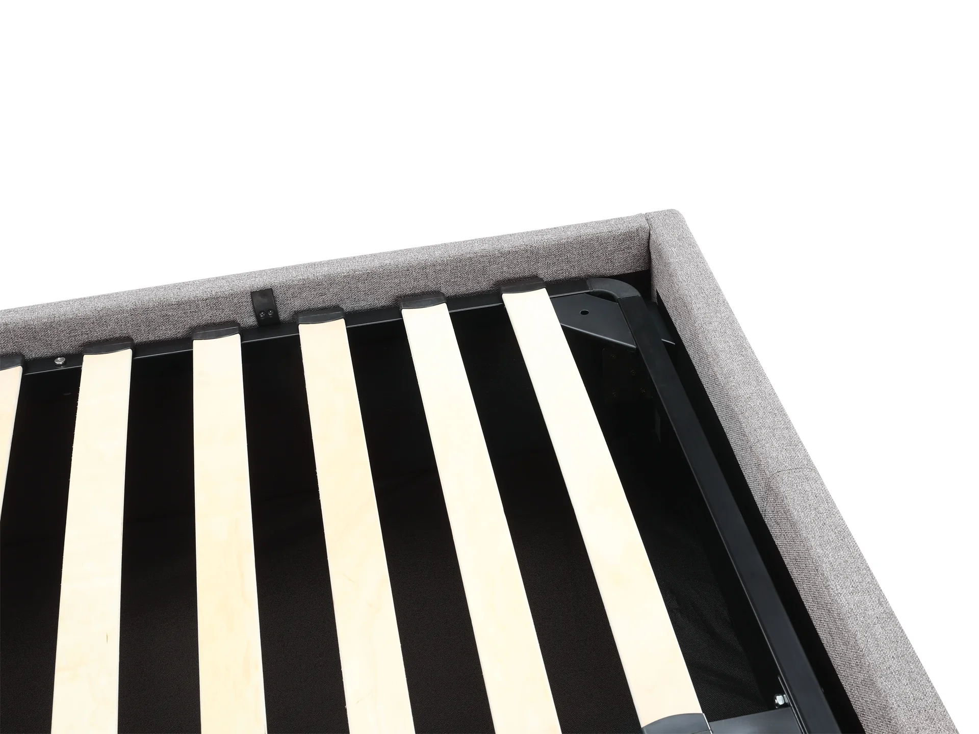 Carbine Queen Gas Lift Storage Bed Frame - Light Grey - Image 7