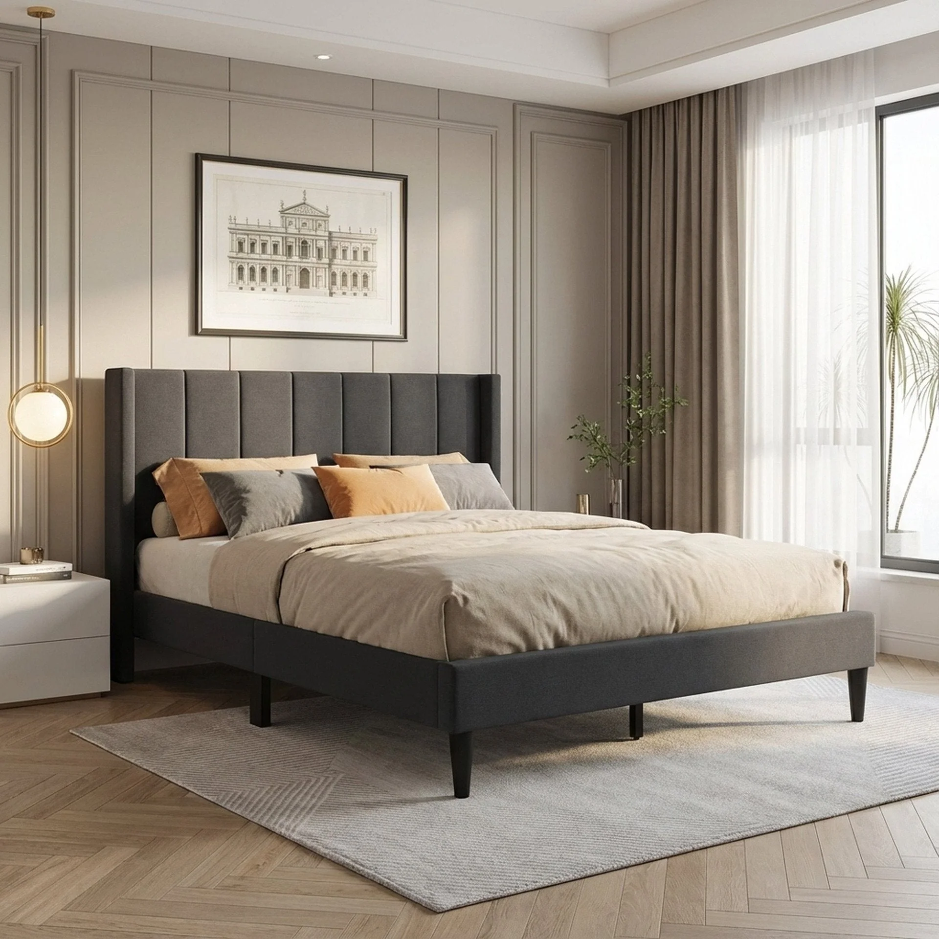 Careys Double Bed Frame - Dark Grey