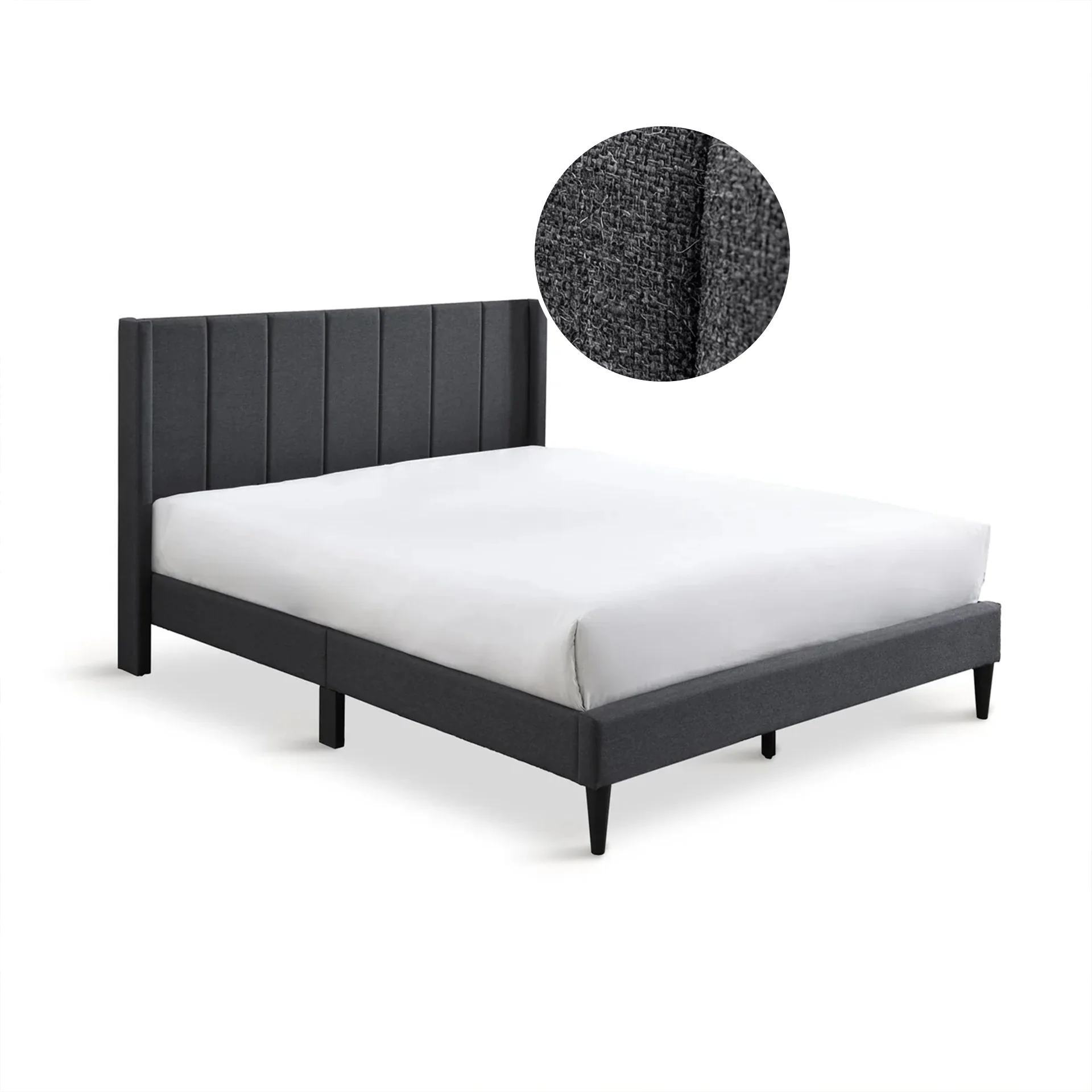 Careys Double Bed Frame - Dark Grey - Image 6