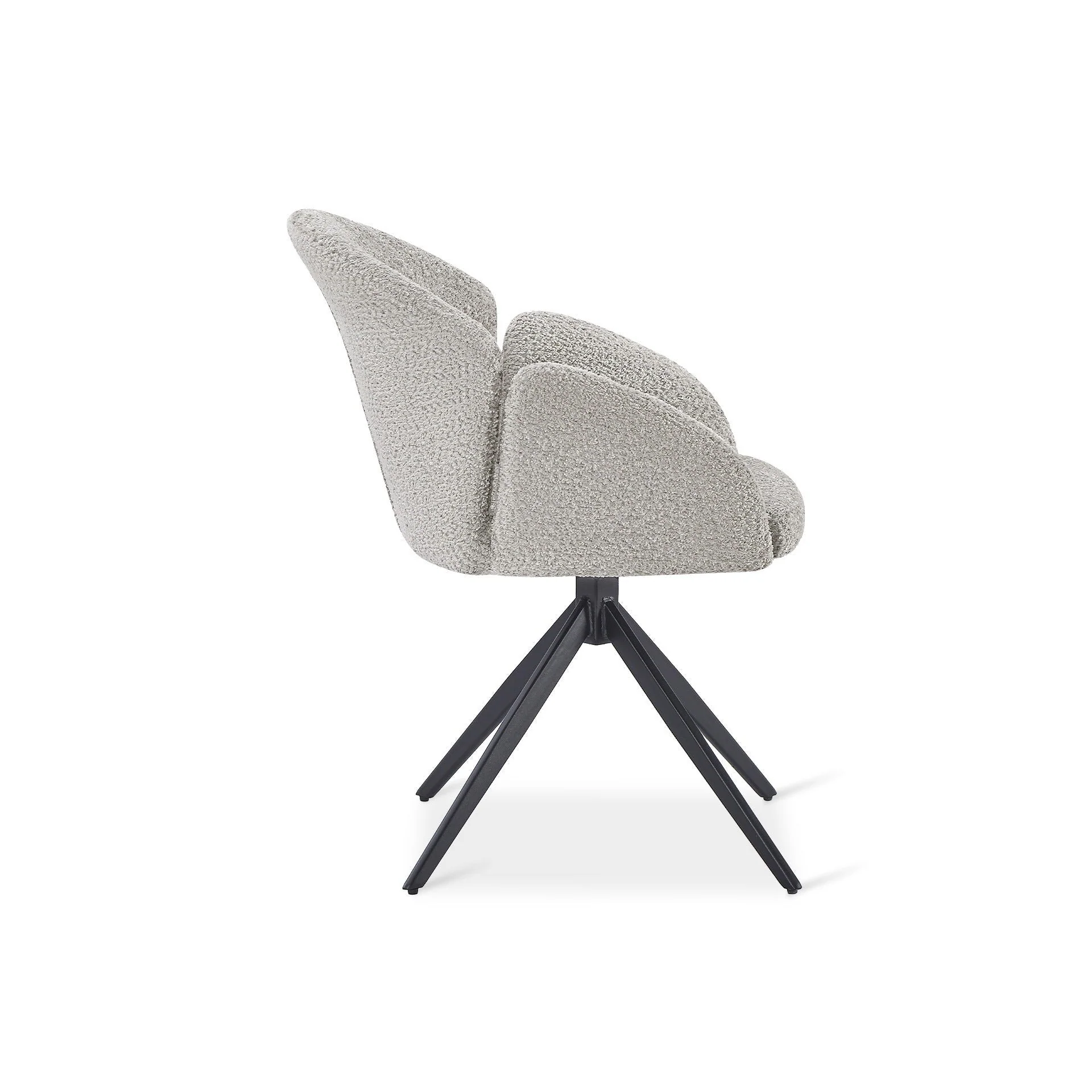 Carmen Boucle Swivel Dining ArmChairs - Set of 2 - Silver Grey - Image 10