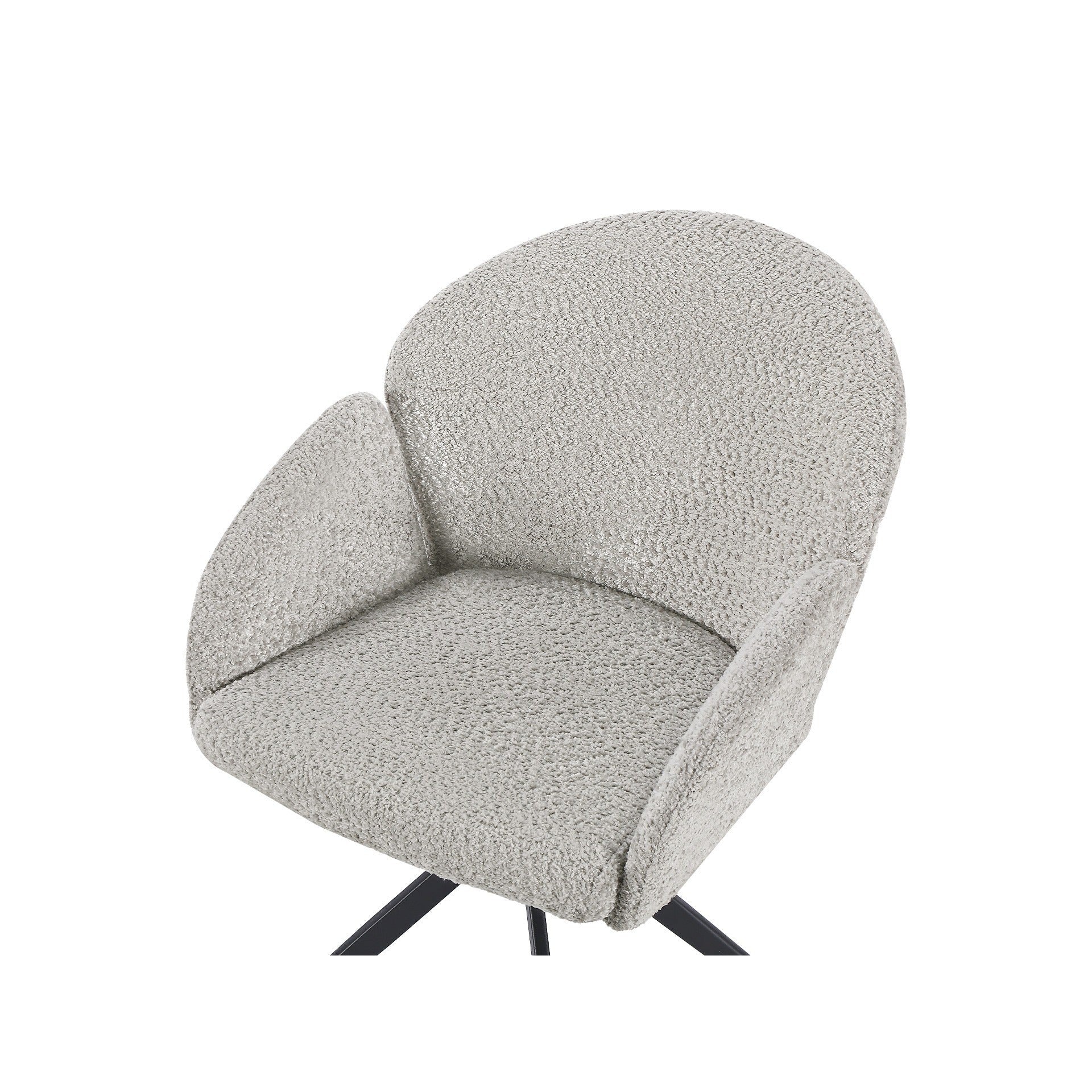 Carmen Boucle Swivel Dining ArmChairs - Set of 2 - Silver Grey - Image 14
