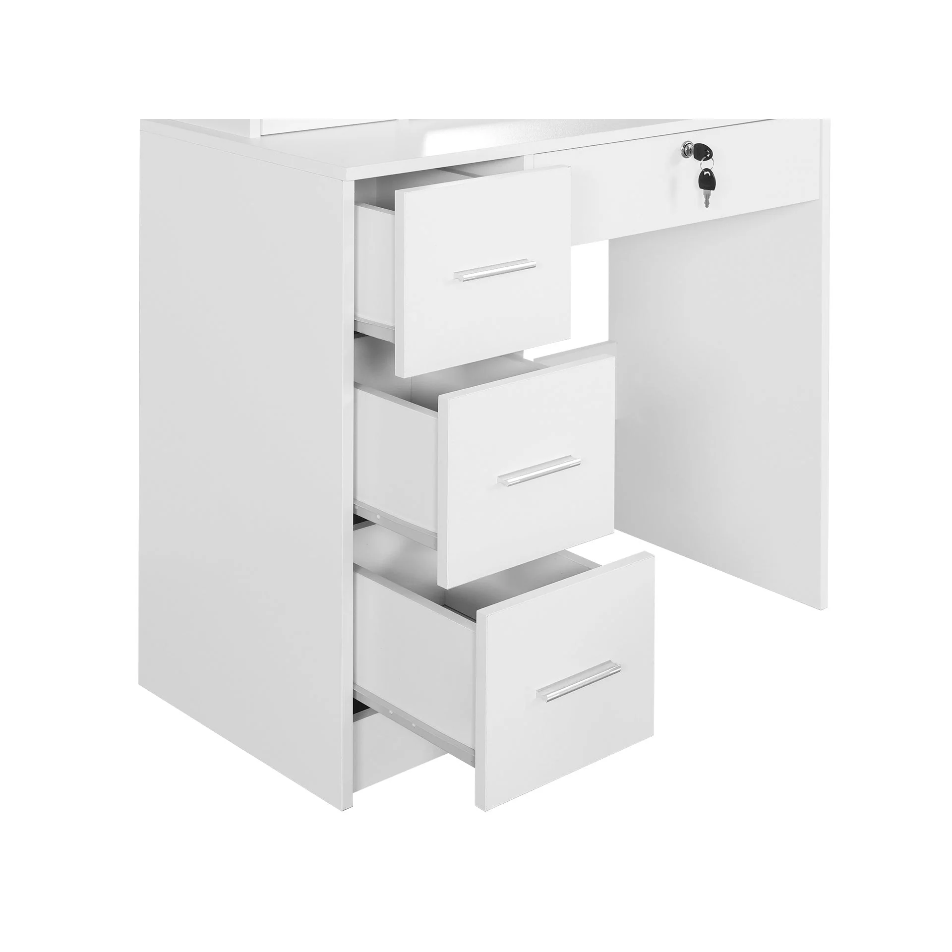 Carnation Dressing Table with Drawers Set 2pcs - White - Image 9
