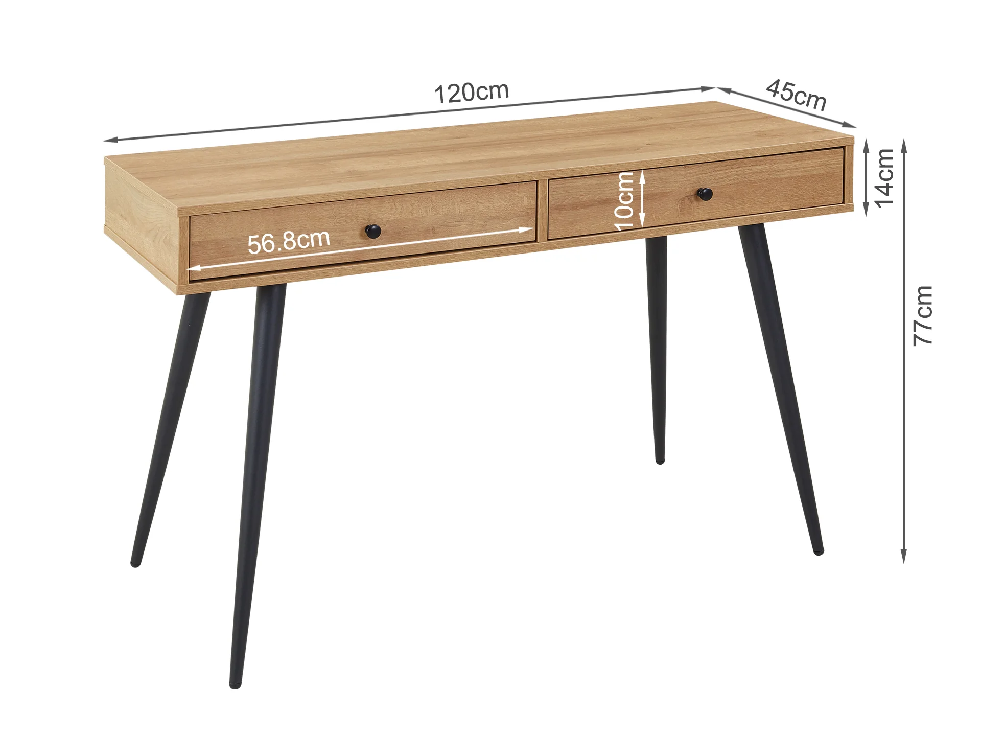 CARSON 120CM Computer Desk - Oak - Image 11
