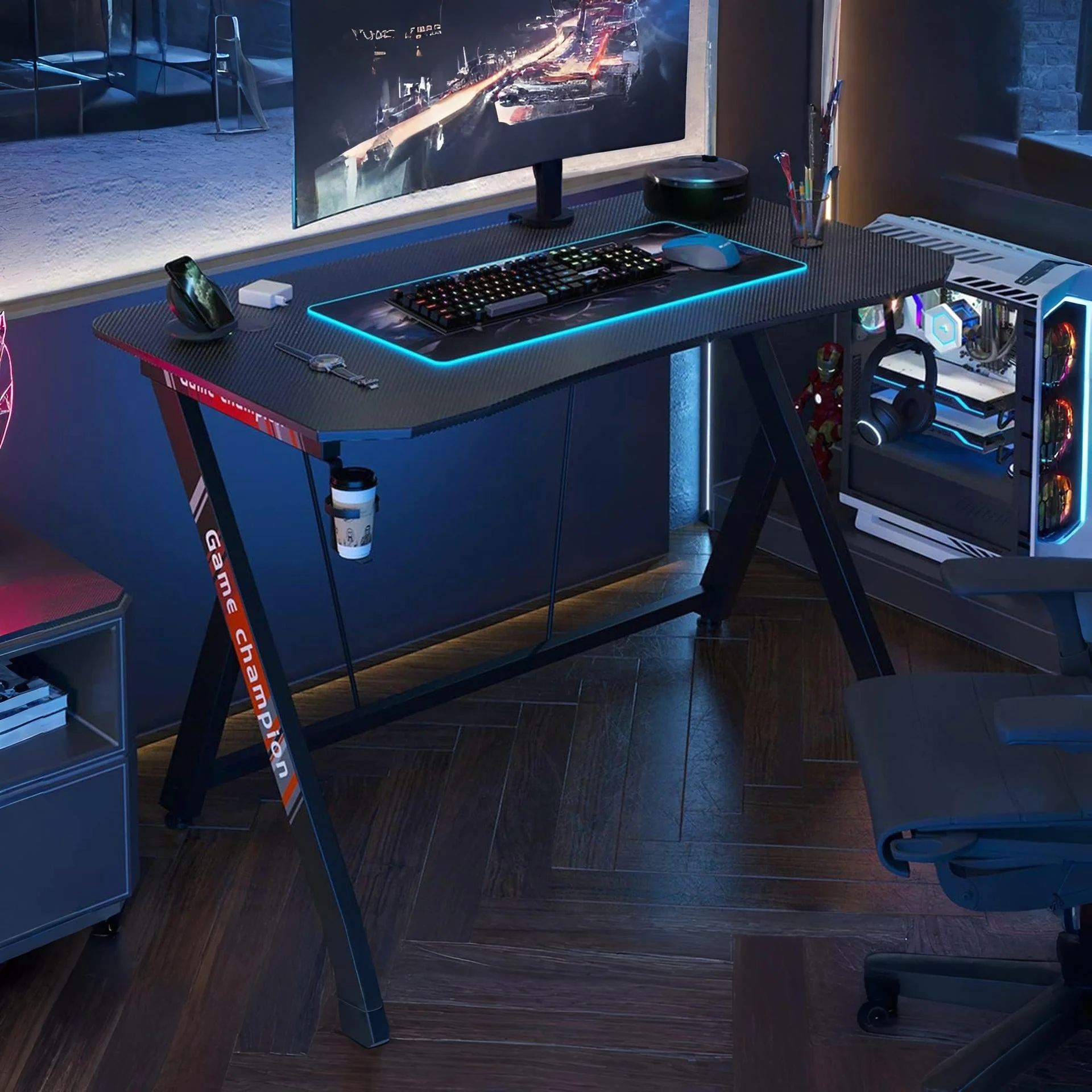 Carson 120cm Gaming Desk - Carbon Black - Image 5