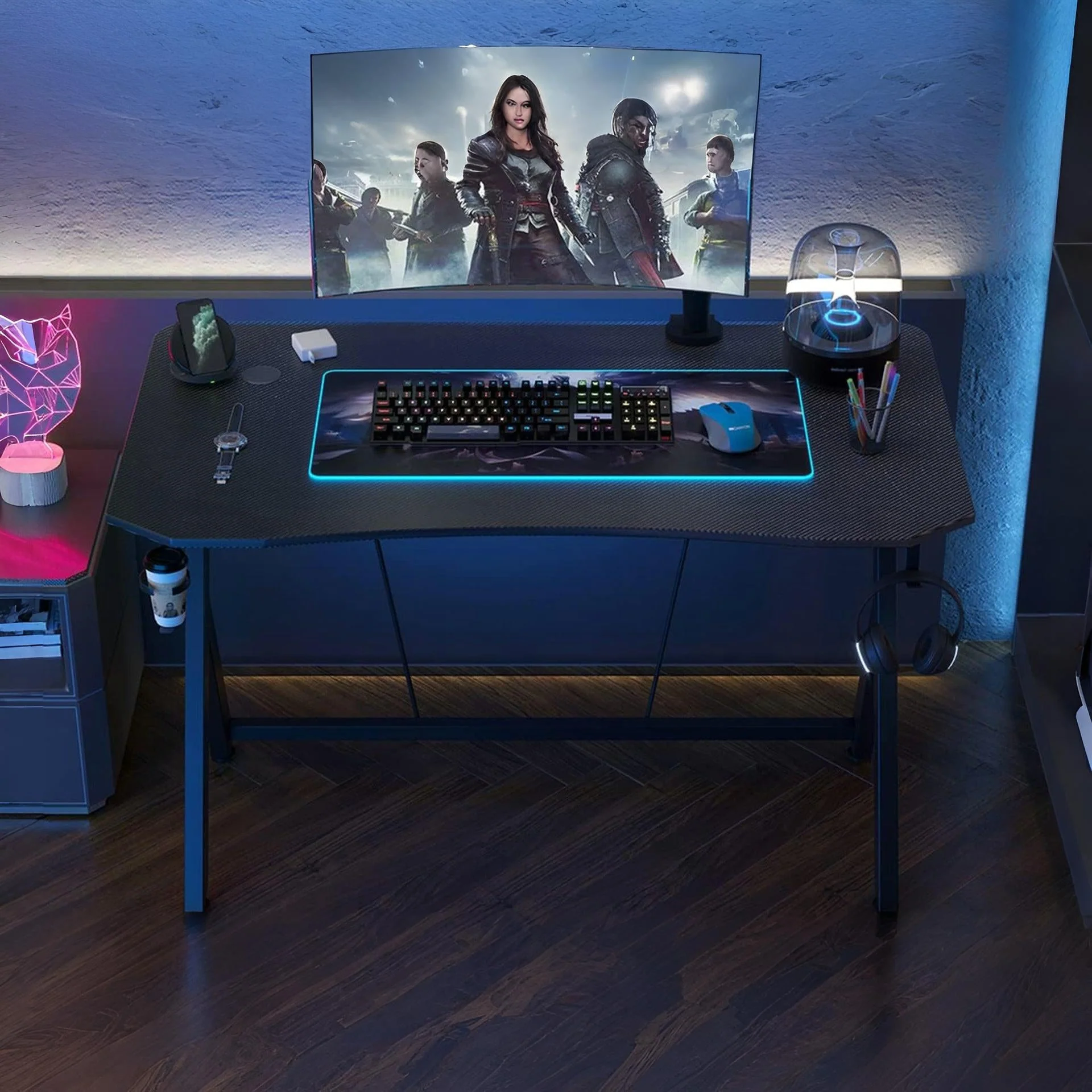 Carson 120cm Gaming Desk - Carbon Black - Image 6