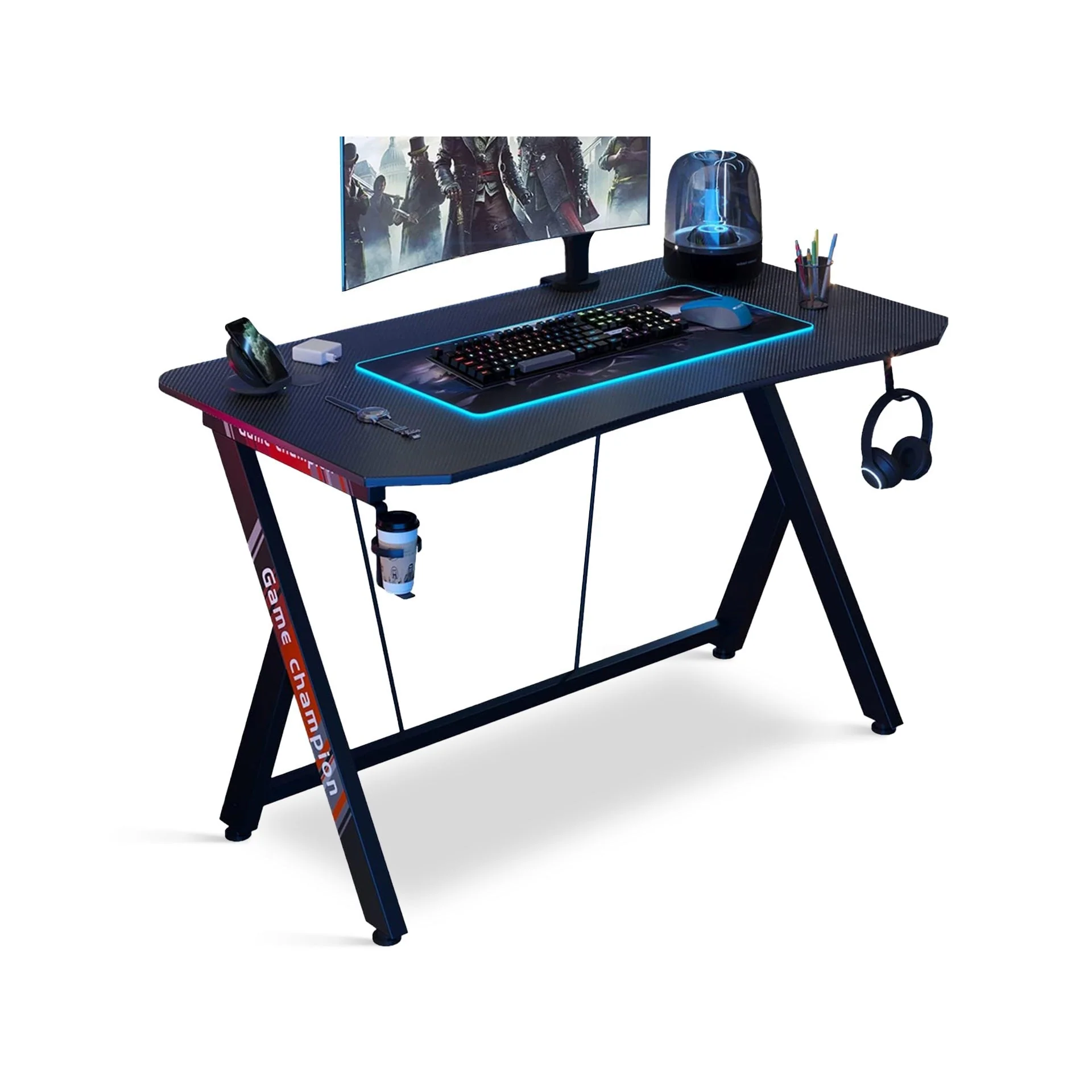 Carson 120cm Gaming Desk - Carbon Black - Image 7