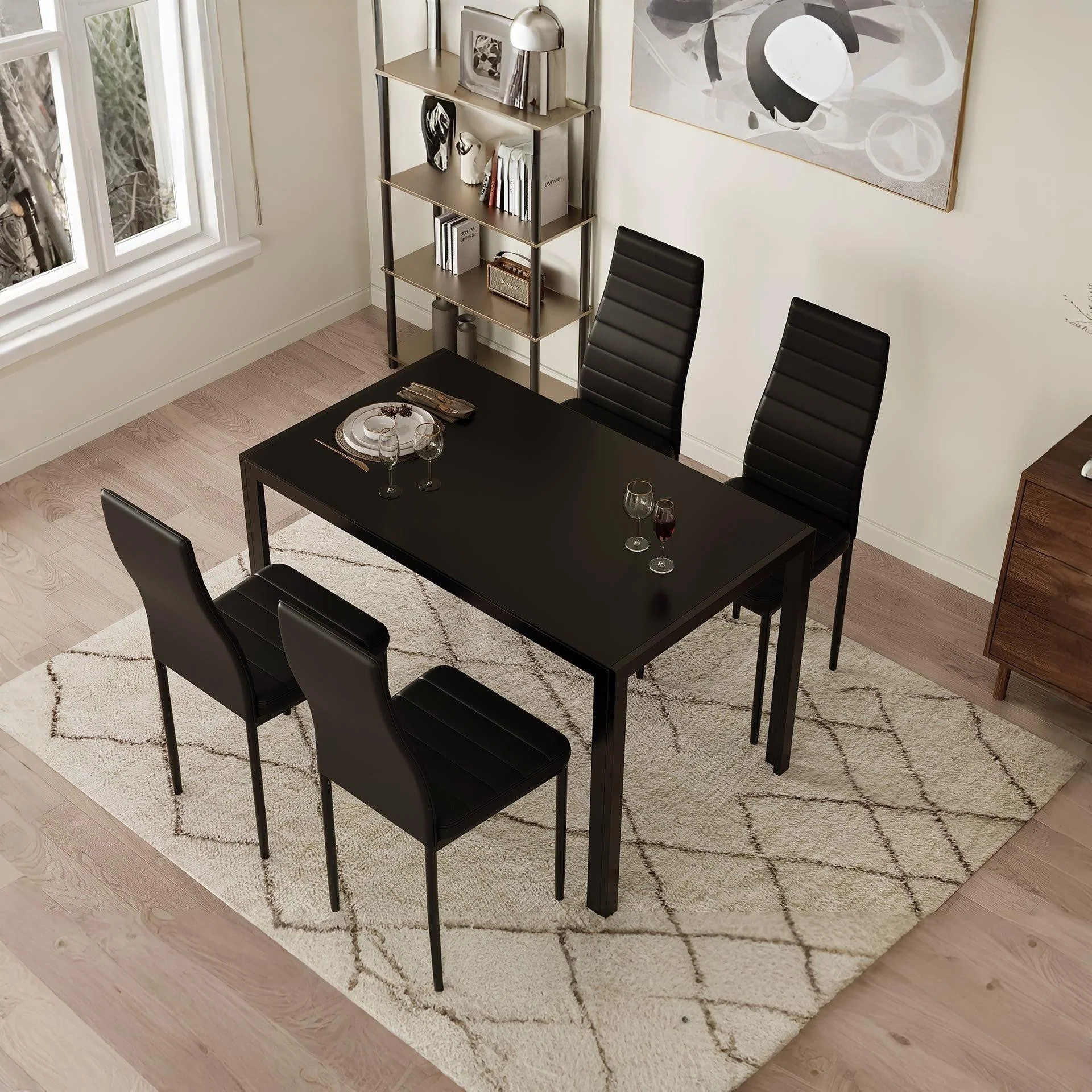 Casey 5 Piece Dining Set - Black - Image 2
