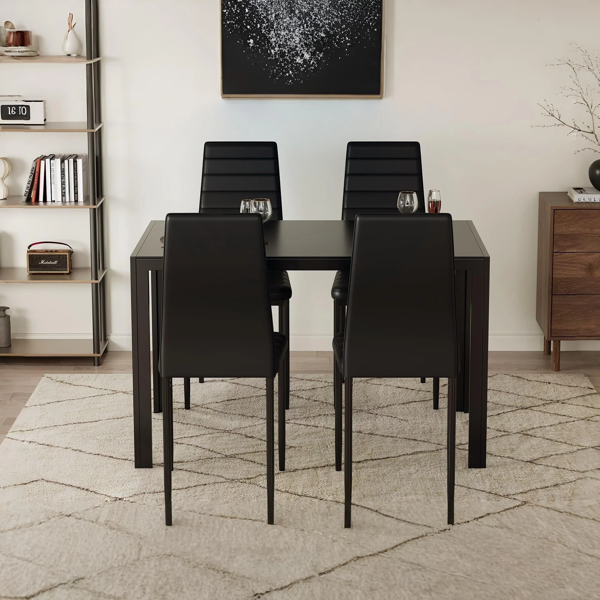 Casey 5 Piece Dining Set - Black - Image 3