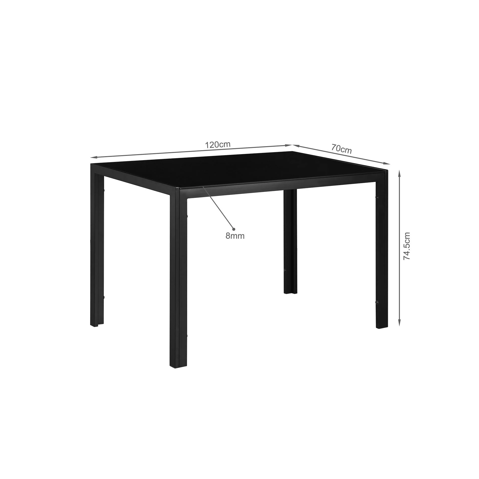 Casey 5 Piece Dining Set - Black - Image 8