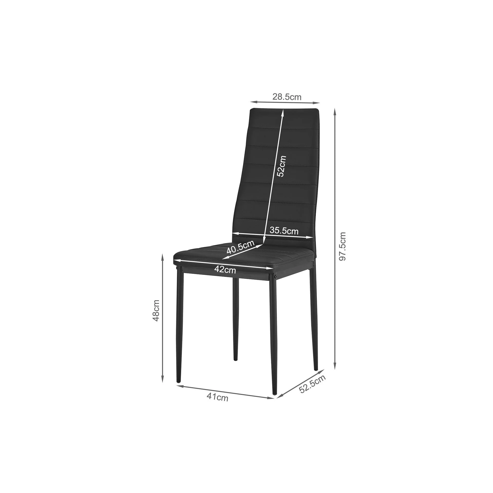 Casey 5 Piece Dining Set - Black - Image 9