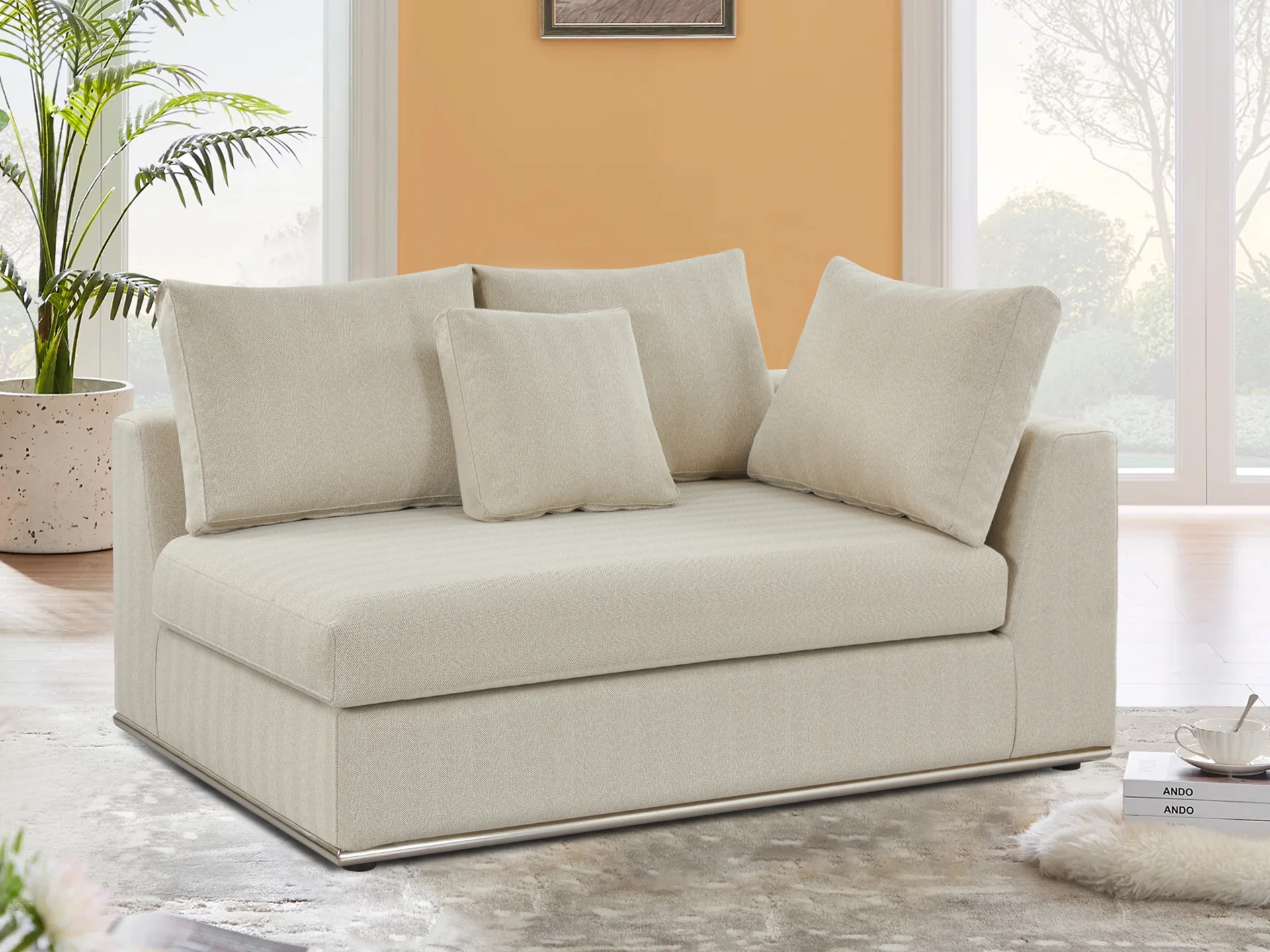 Castine Modular Sectional Sofa - Right Facing Arm - Beige - Image 2