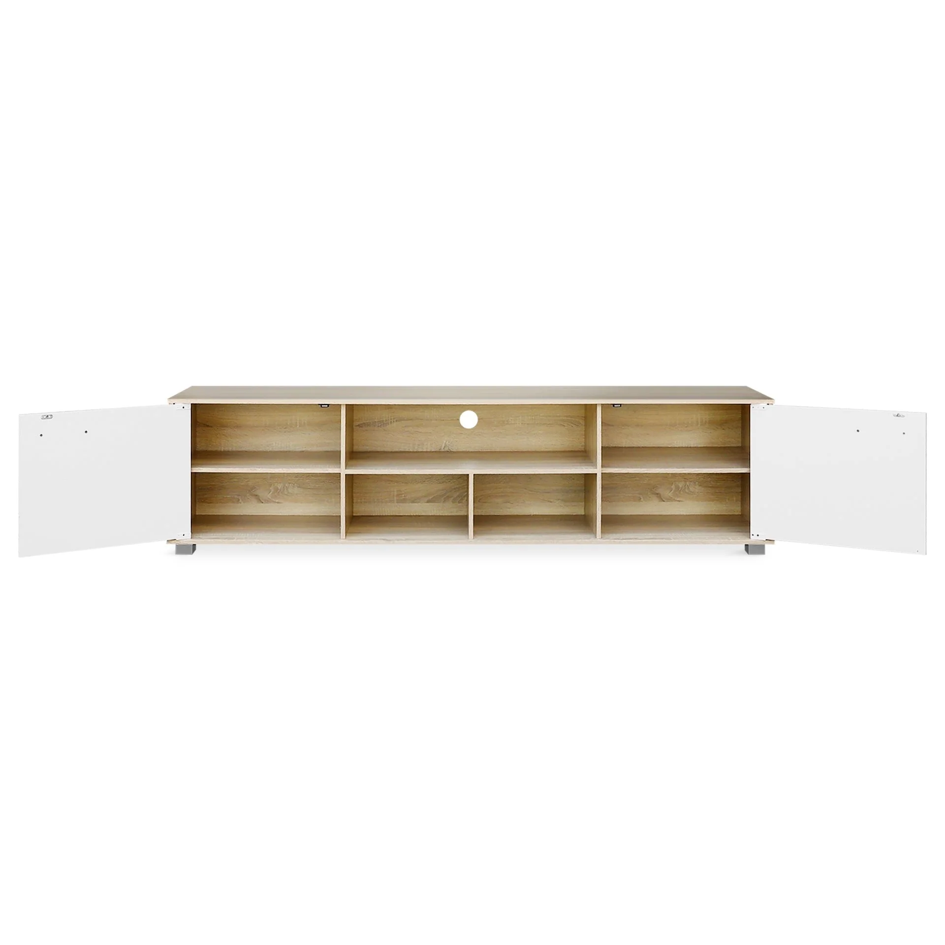 Cauto 1.8m Entertainment Unit - Oak + White - Image 10