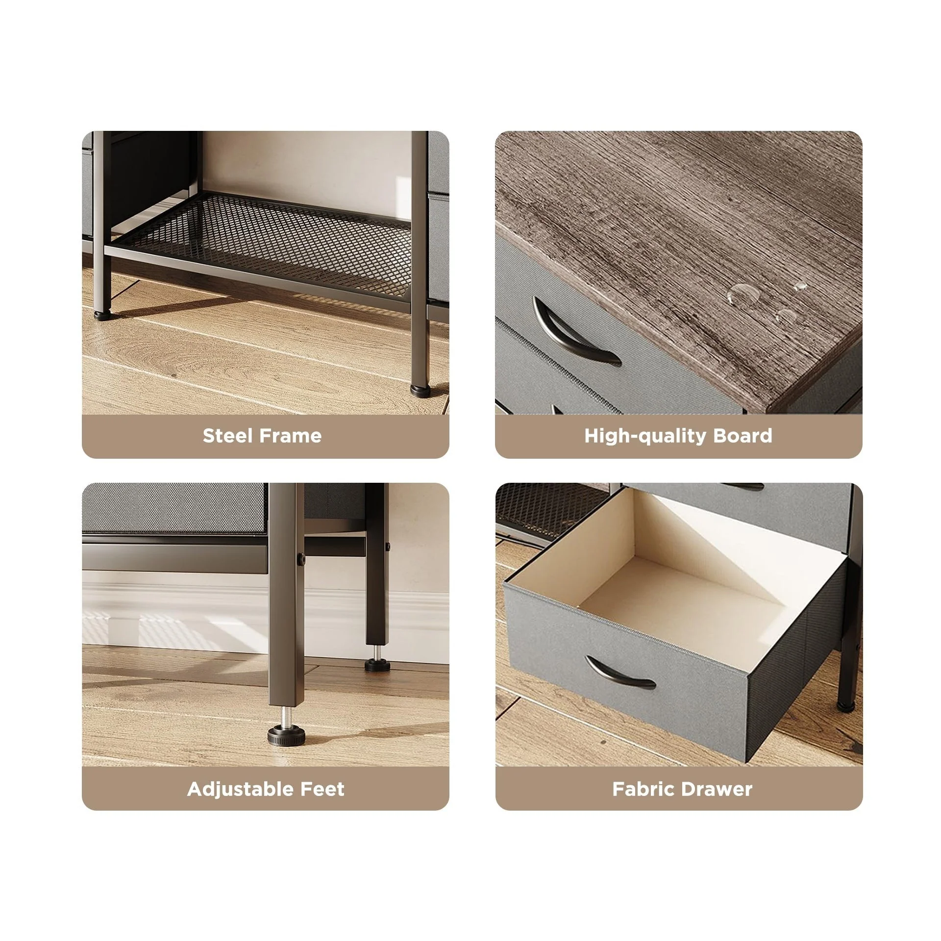 Cavalla 1.4m Entertainment Unit with Drawers - Grey Oak + Grey - Image 10