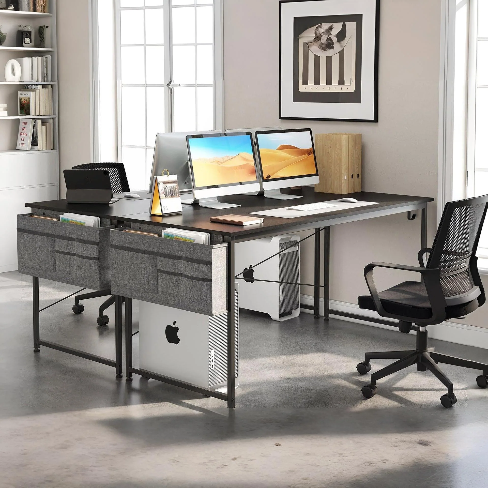 Cayden 160cm Computer Desk with Storage Bag - Black - Image 3
