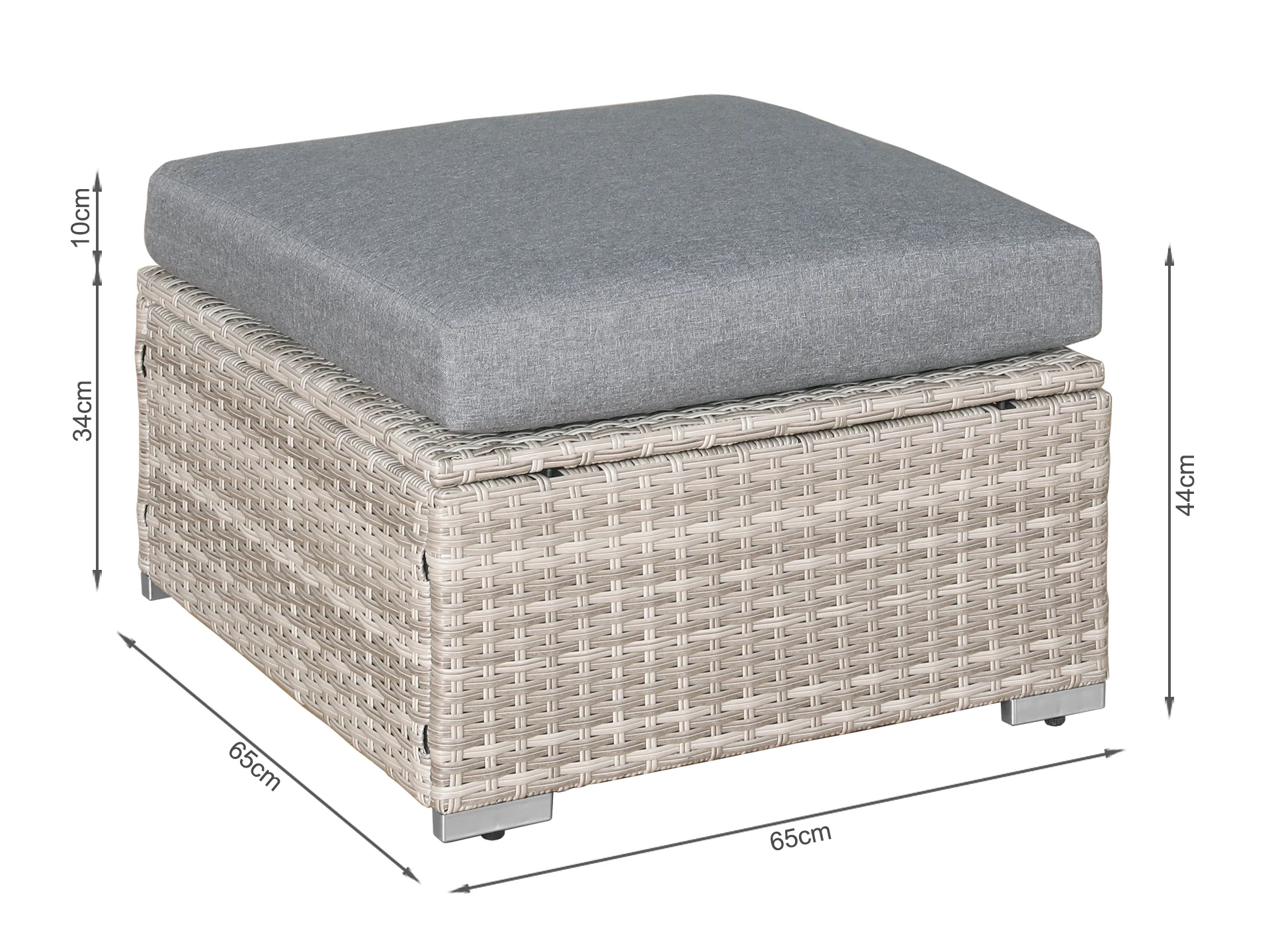 Cebu 4 Piece Rattan Outdoor Sofa Set - Beige - Image 10
