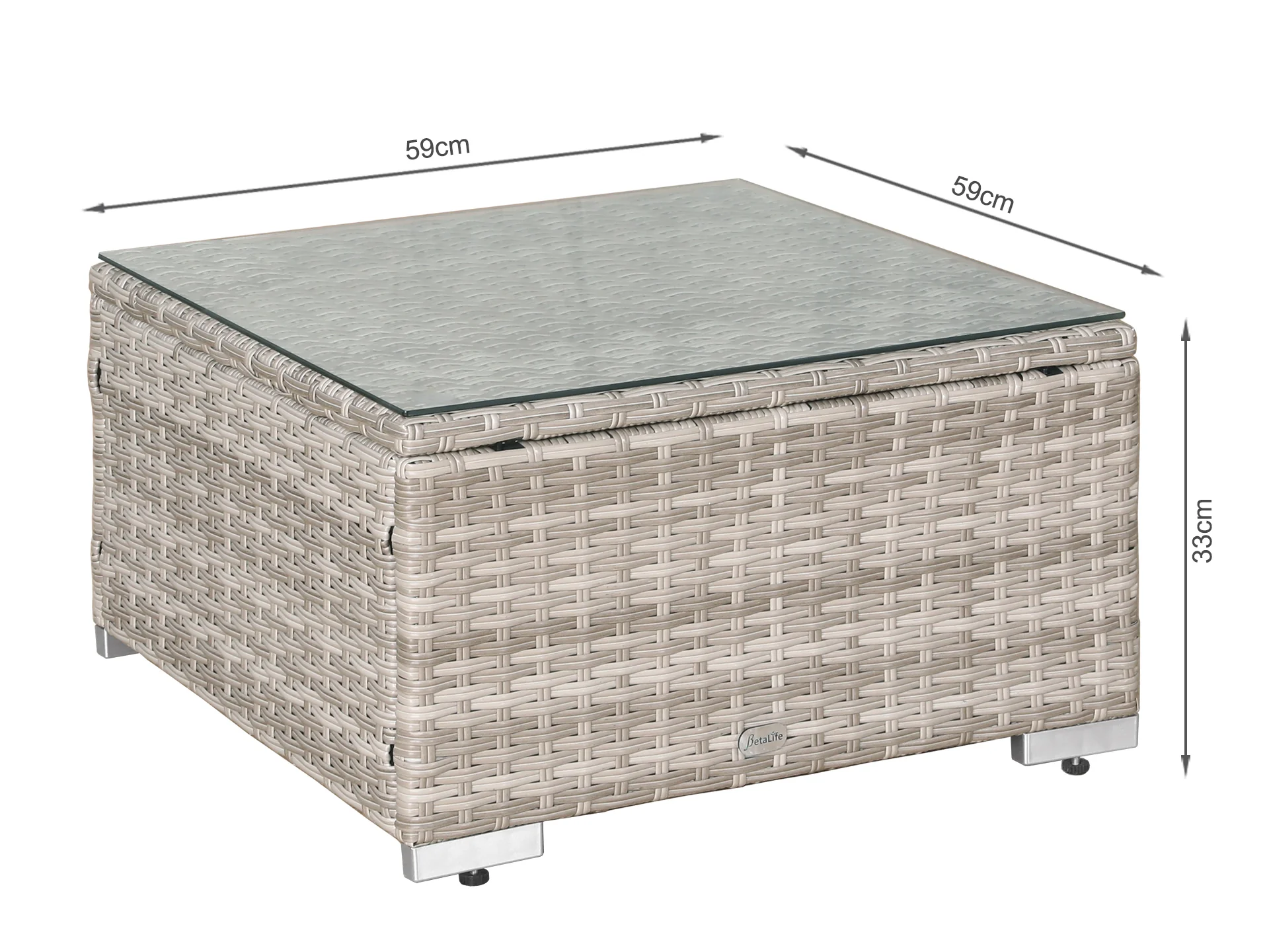 Cebu 4 Piece Rattan Outdoor Sofa Set - Beige - Image 9