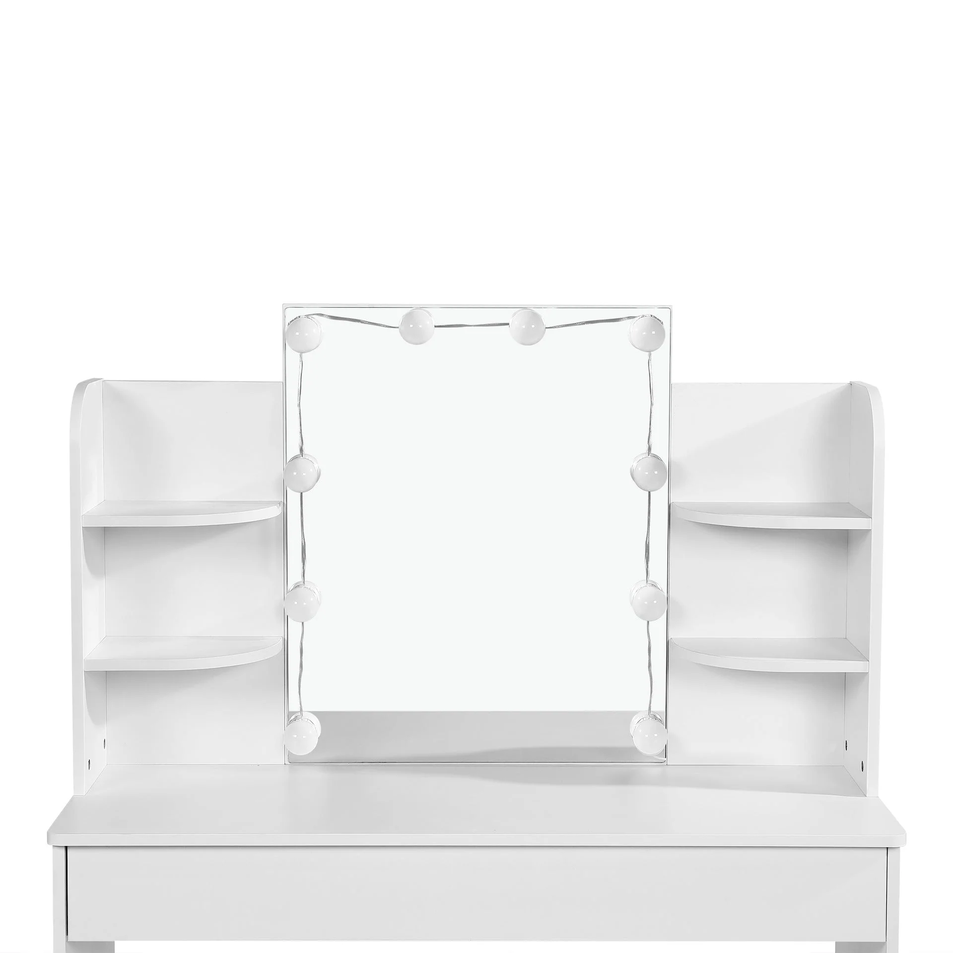 Celosia 2 Piece Dressing Table with Mirror & Stool Set - White - Image 10