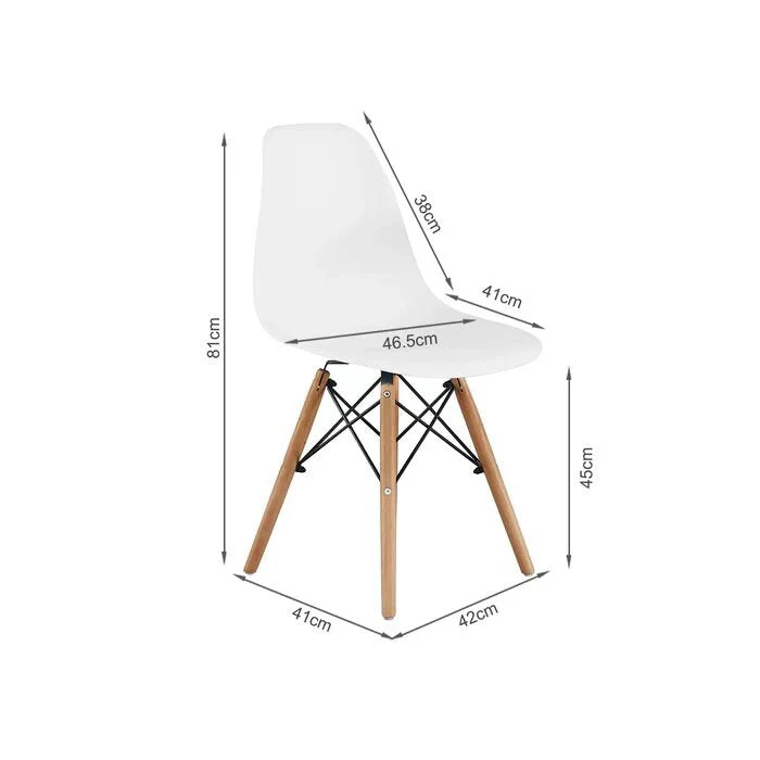 CENA 5 Piece Round Dining Set - White - Image 11