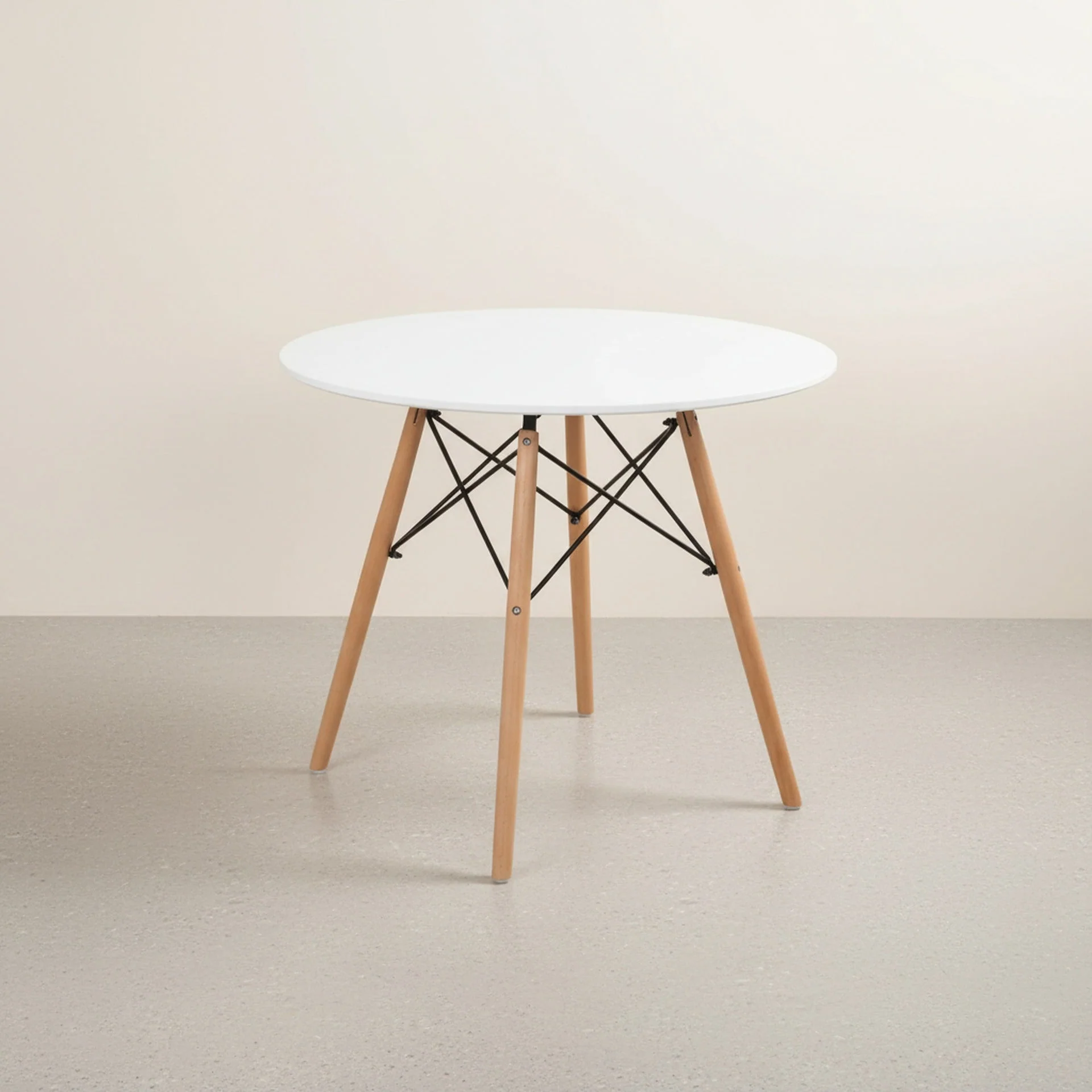 CENA 5 Piece Round Dining Set - White - Image 9