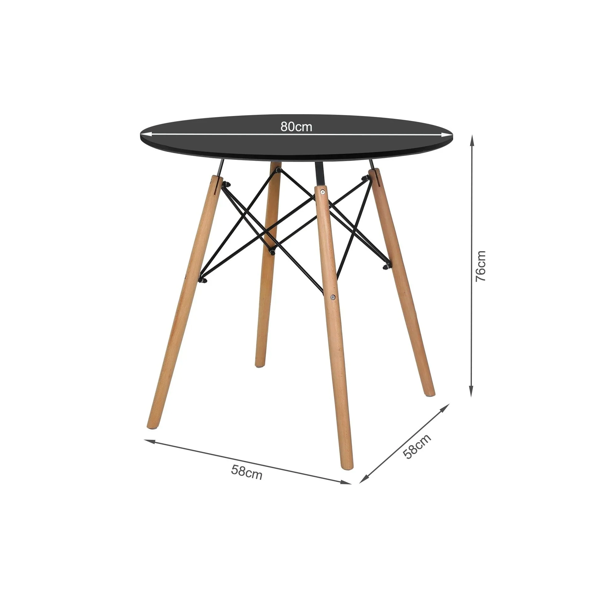 Cena Dining Table Round 80 x 75cm - Black - Image 6