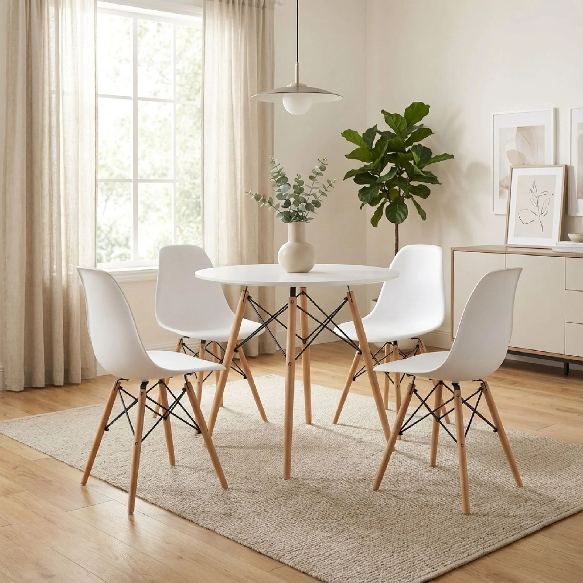 Cena Dining Table Round 80 x 75cm - White - Image 3