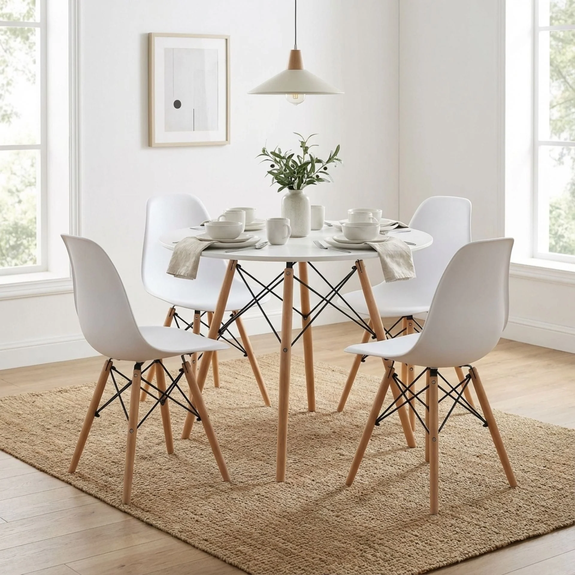 Cena Dining Table Round 80 x 75cm - White - Image 6