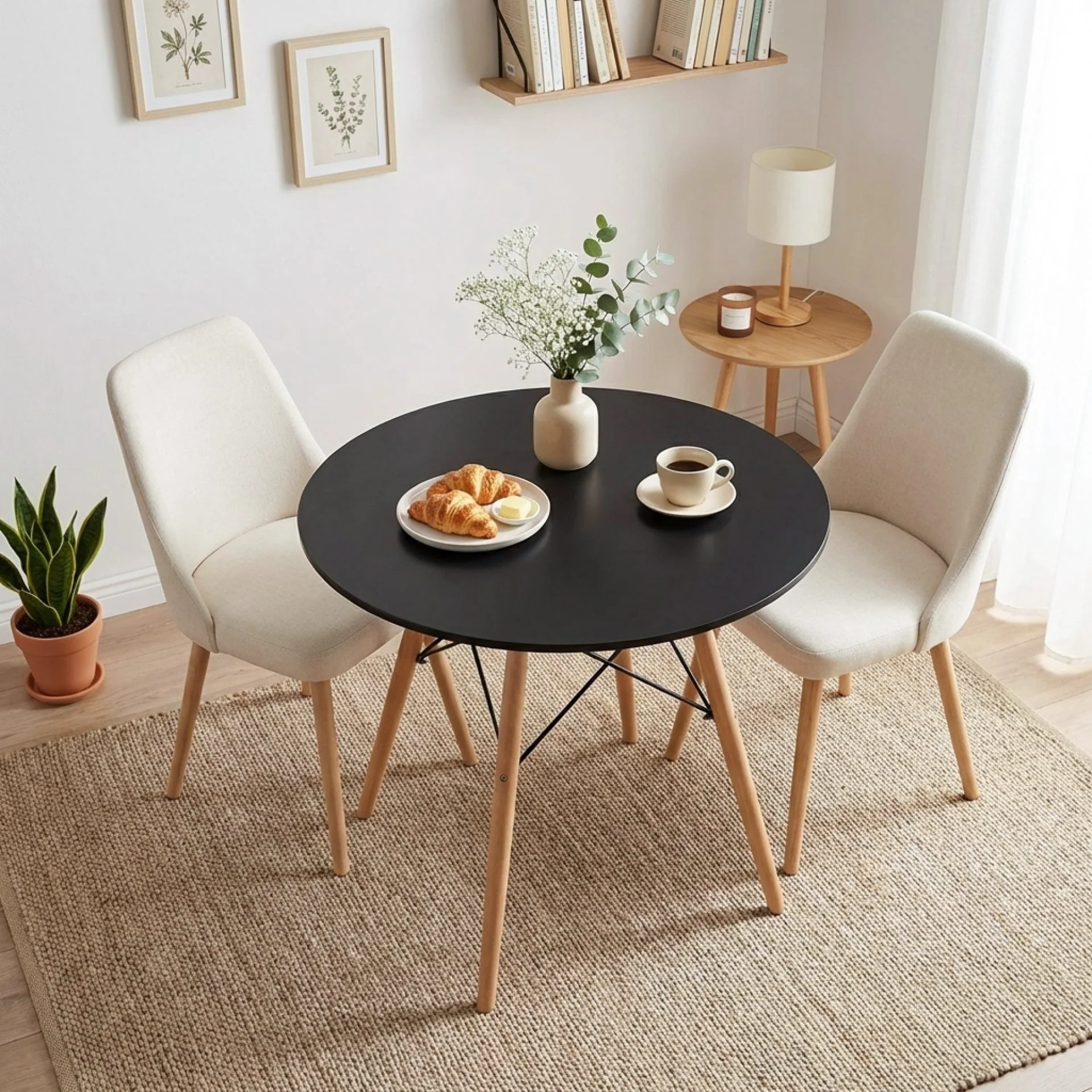 Cena Dining Table Round 90 x 75 cm - Black - Image 6