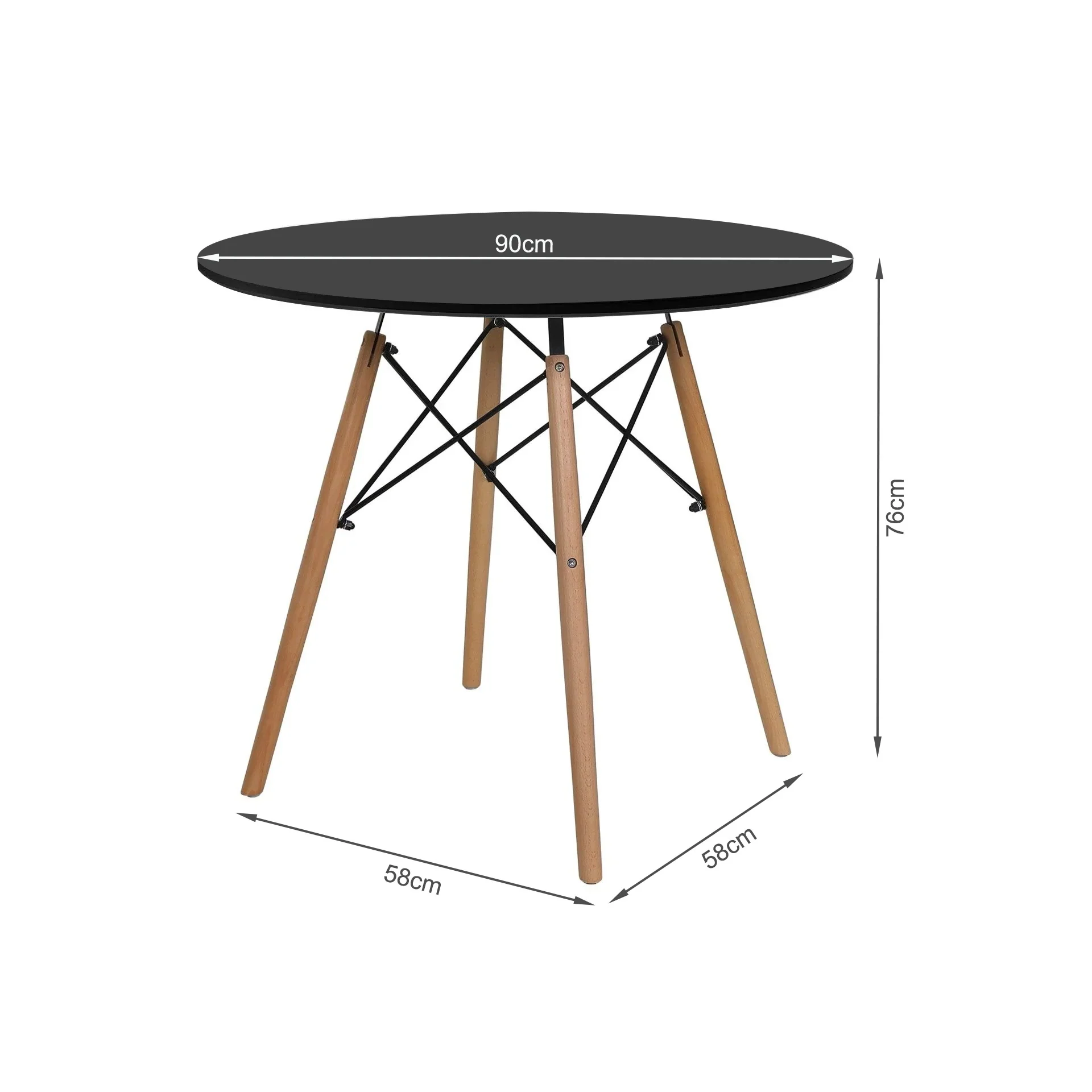 Cena Dining Table Round 90 x 75 cm - Black - Image 9