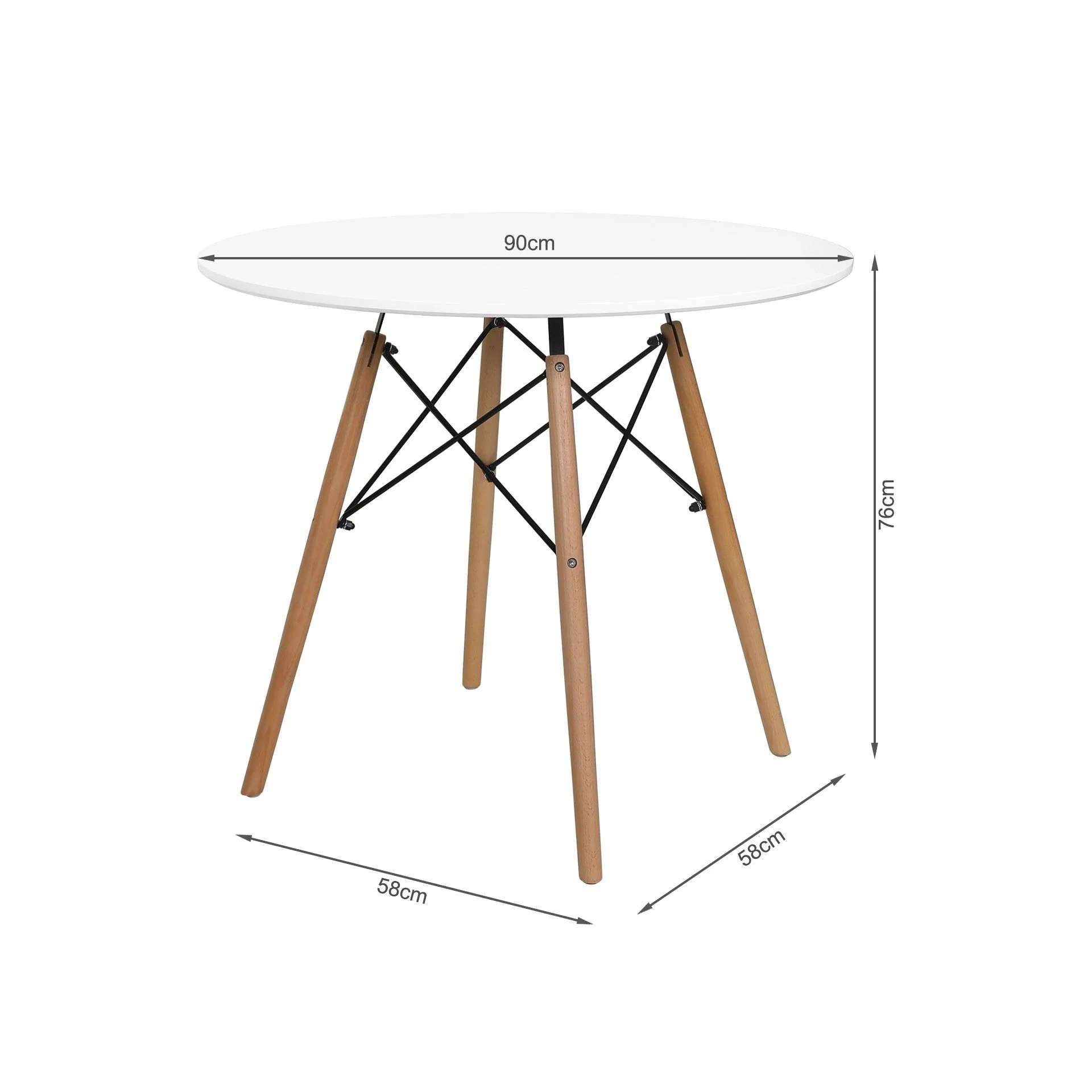 Cena Dining Table Round 90 x 75 cm - White - Image 12