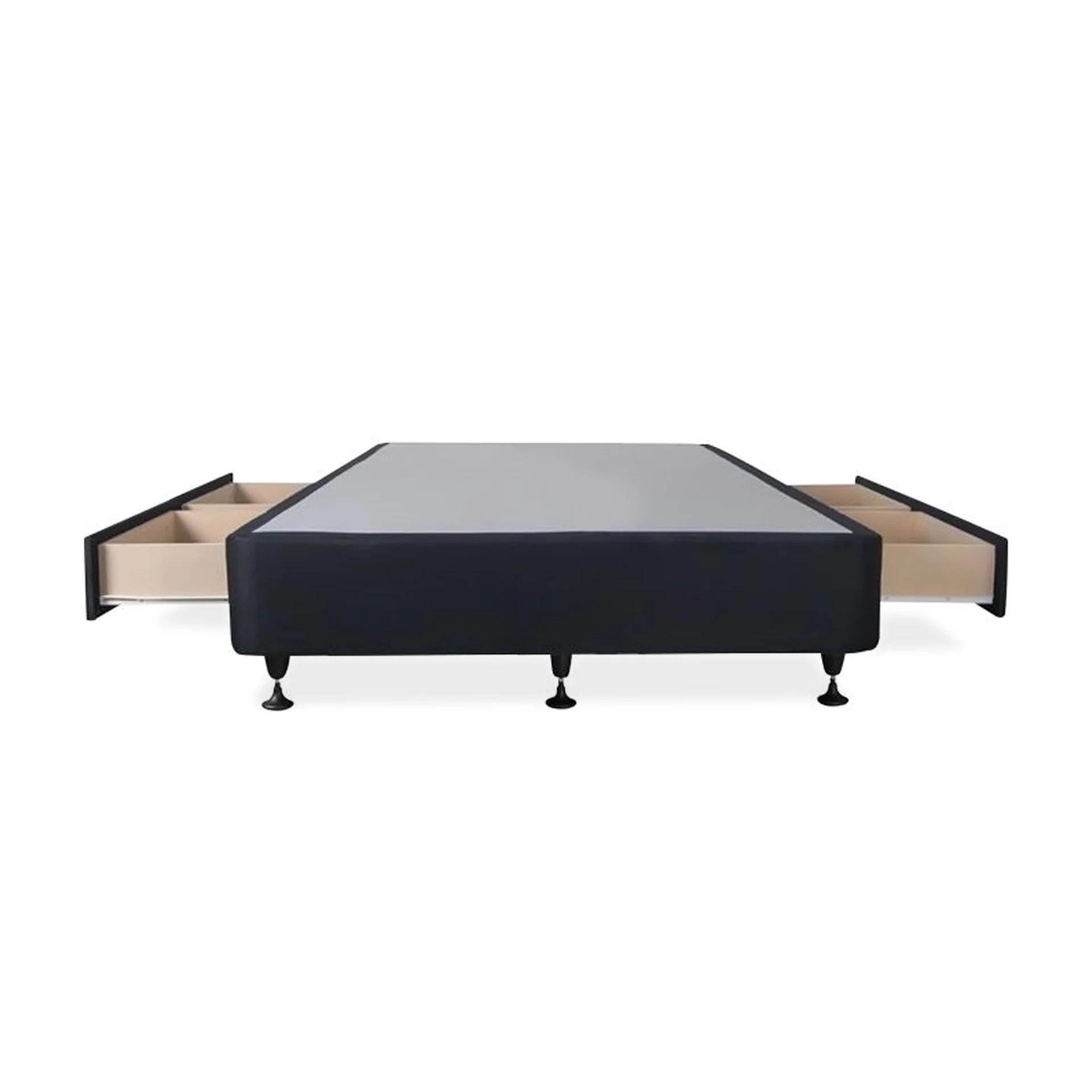 Charles Fabric Double Bed Base 4 Drawers - Black - Image 10