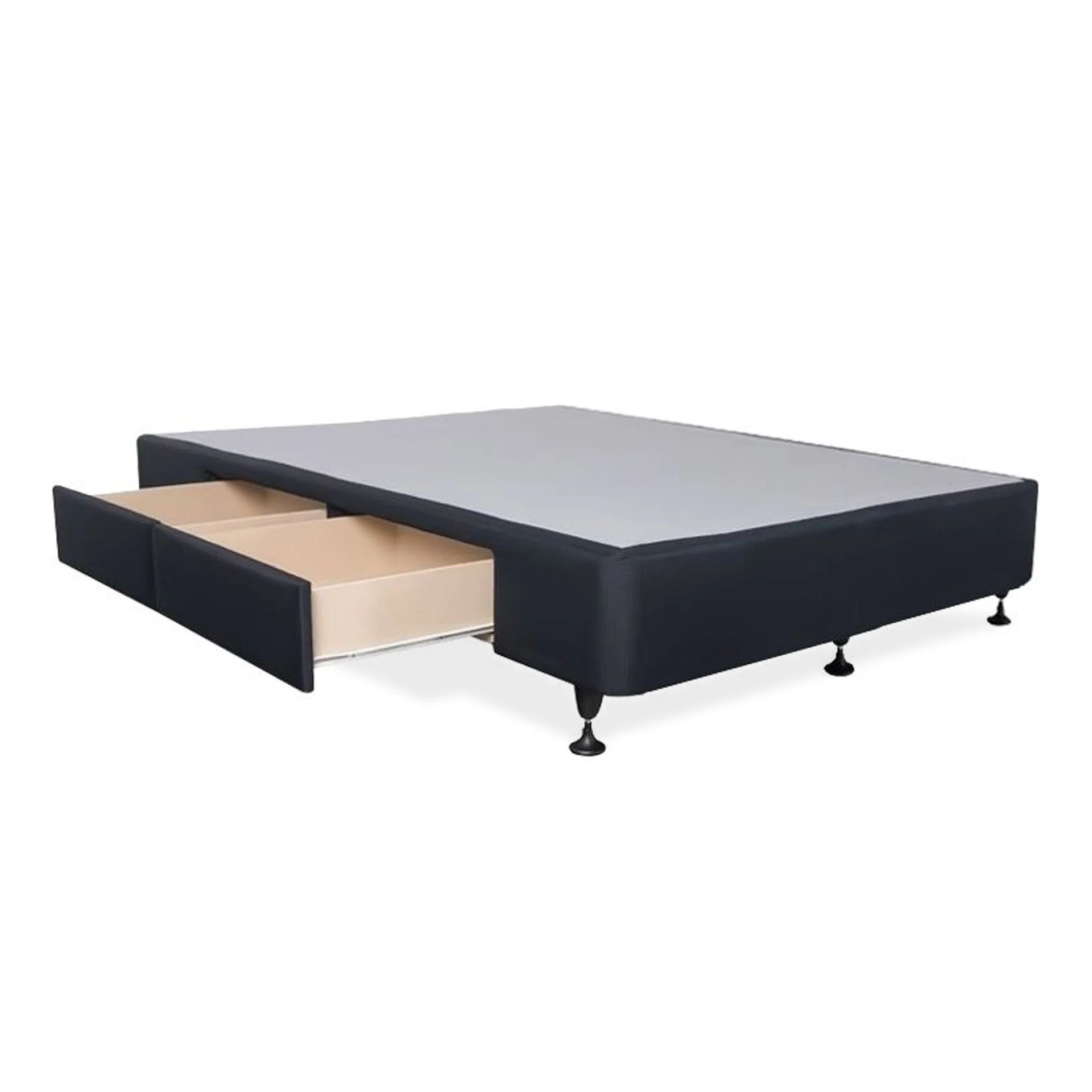 Charles Fabric Double Bed Base 4 Drawers - Black - Image 8
