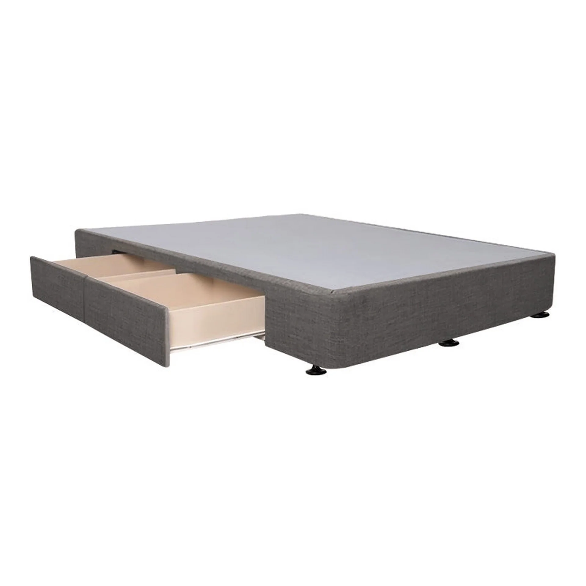 CHARLES Fabric Double Bed Base 4 Drawers - SLATE - Image 3