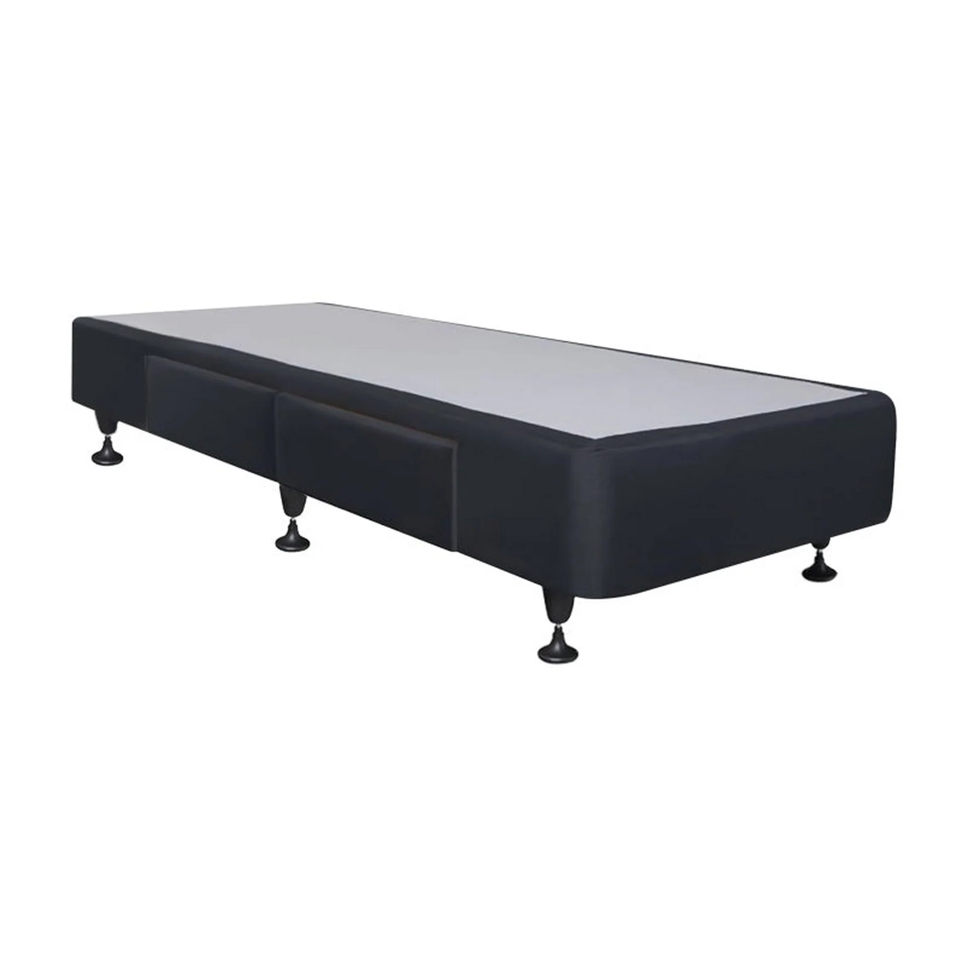 CHARLES Fabric King Single Bed Base 2 Drawers - BLACK - Image 3
