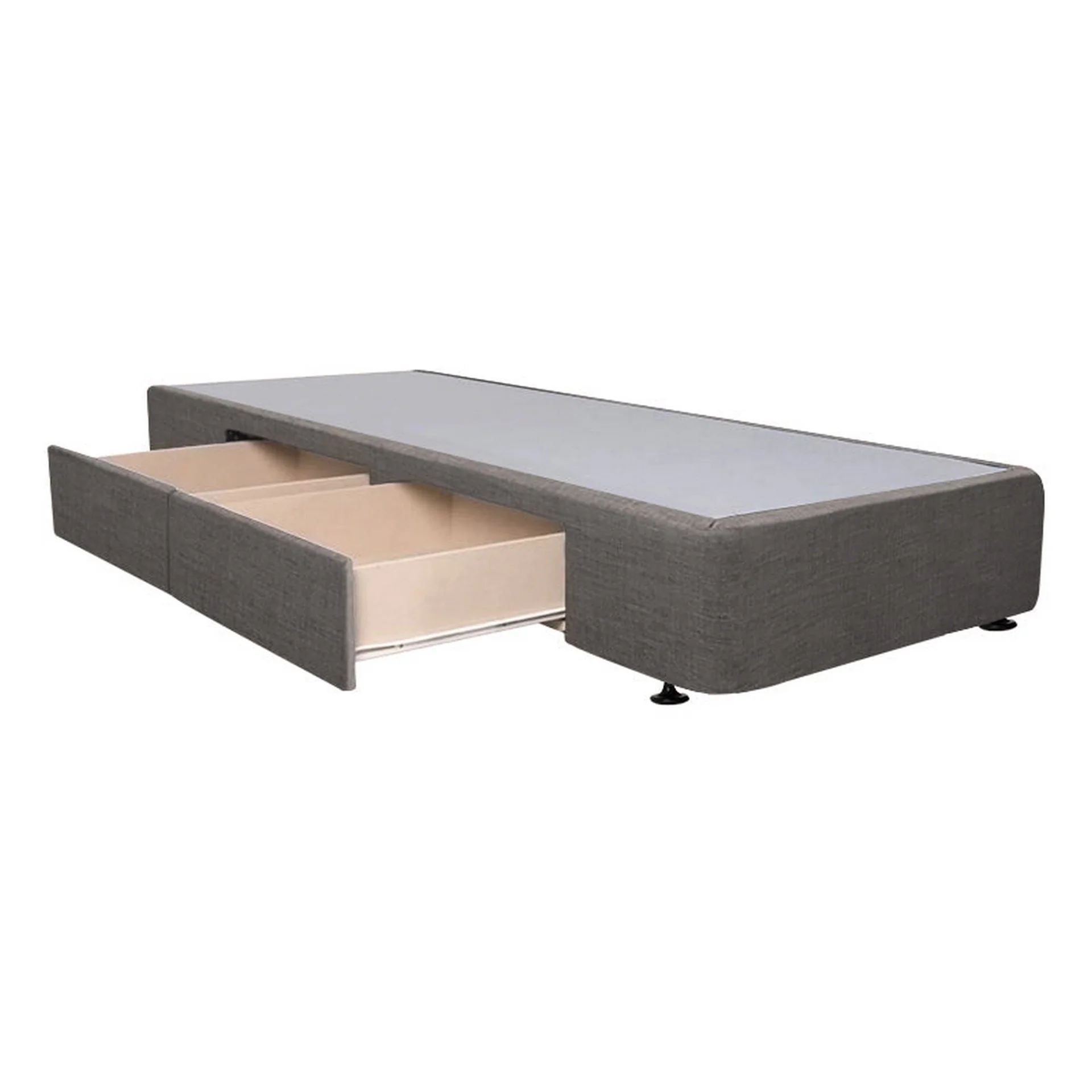 CHARLES Fabric King Single Bed Base 2 Drawers - SLATE - Image 2